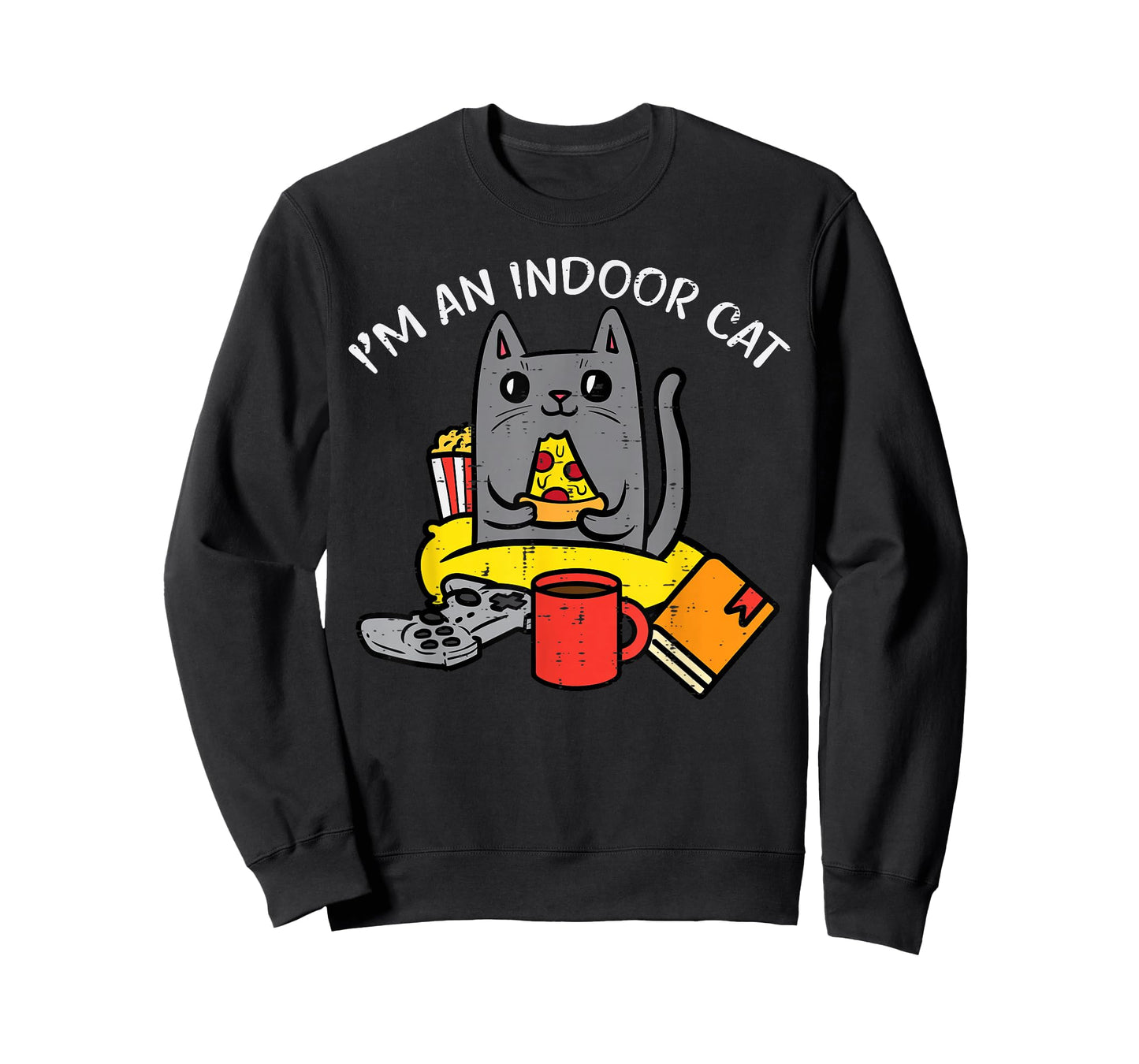 Im Indoor Cat Gaming Controller Pizza Gamer Men Boys Kids T-Shirt