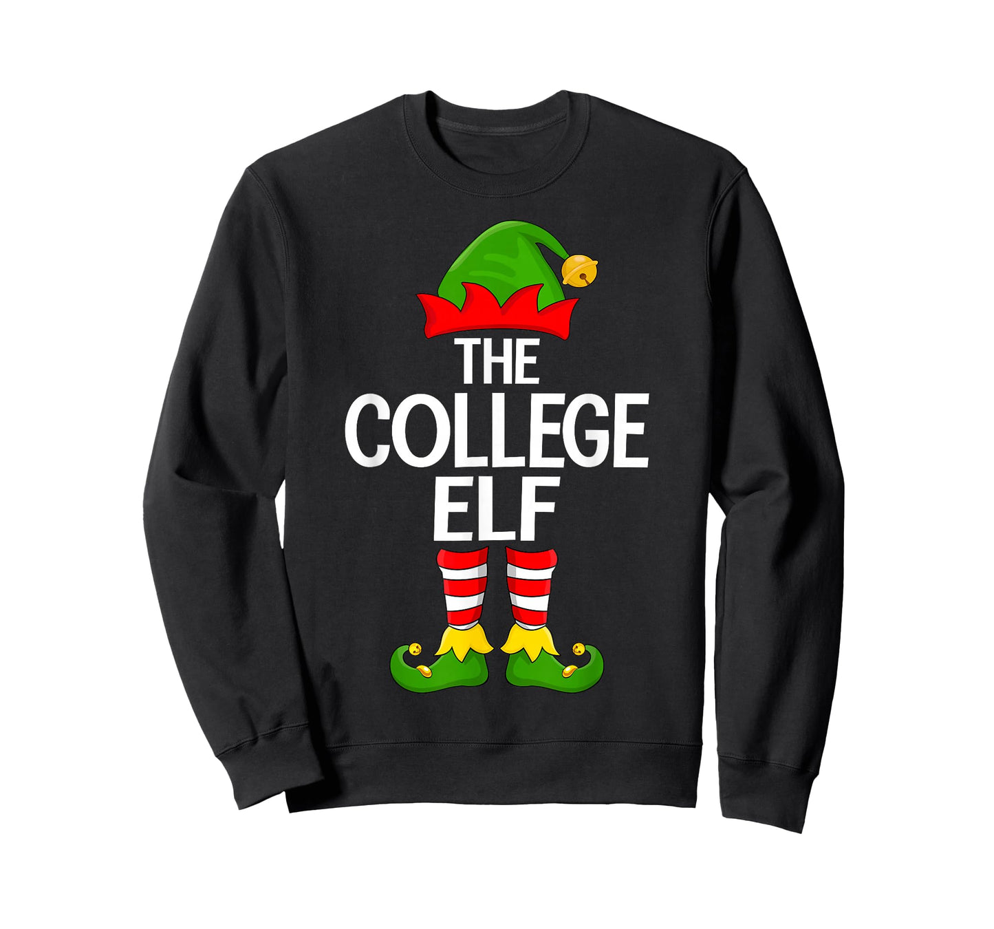 College Elf Xmas Matching Family Elf Squad Christmas T-Shirt