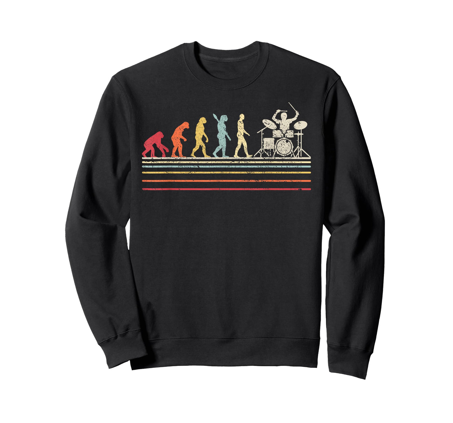 Funny Drummer T Shirt. Retro Vintage Evolution Of Man T-Shirt