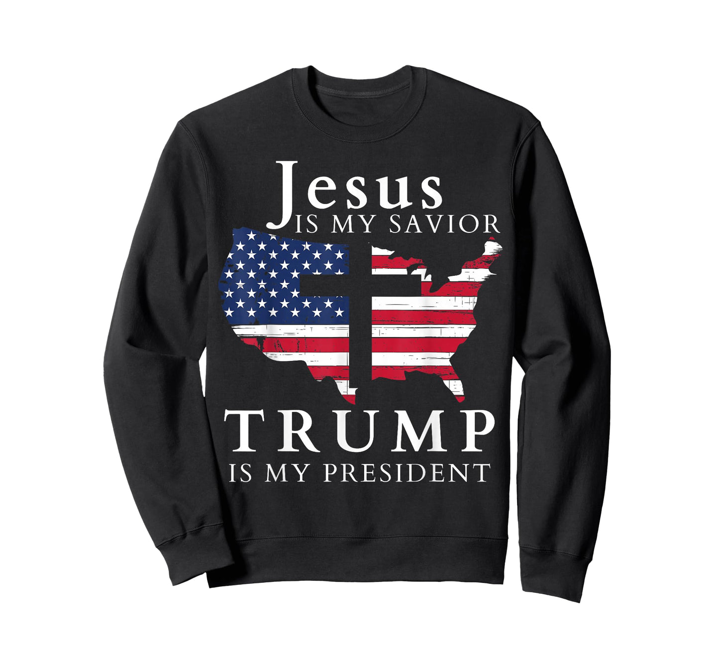 Jesus is My Savior Trump is My President, USA Flag and Cross T-Shirt
