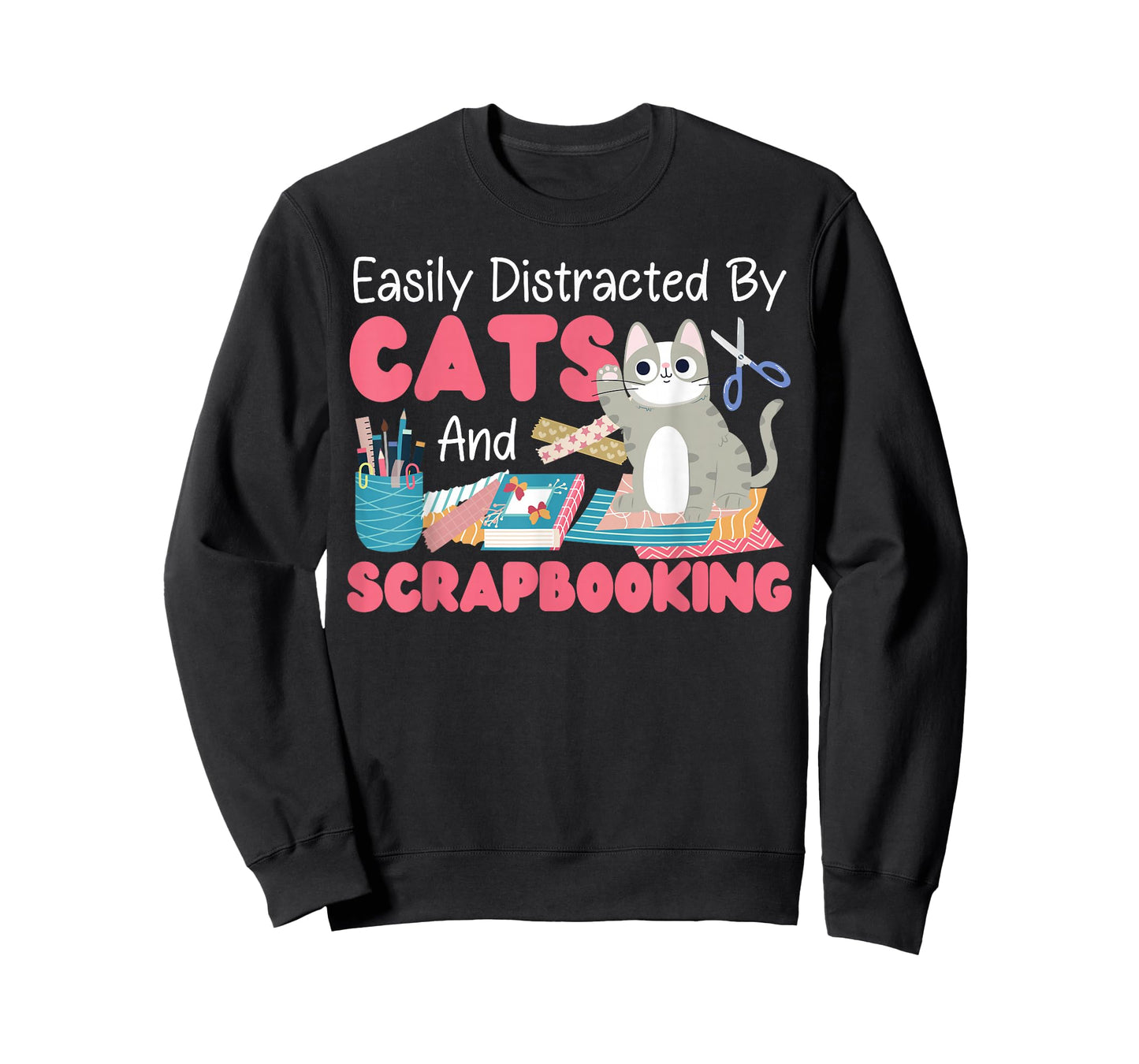 Scrapbooking Cat Easily Distracted By Cats And Scrapbooking T-Shirt