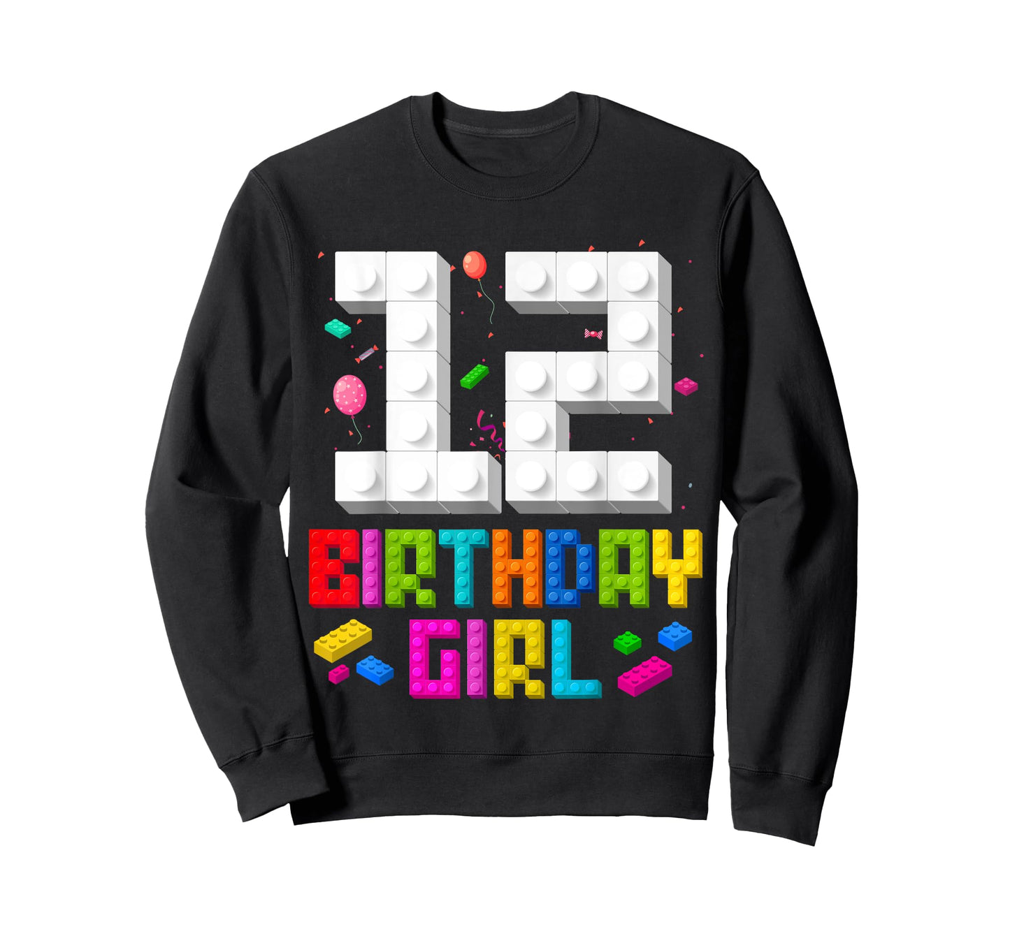 12th Birthday Girl Master Builder 12 Year Old Building Block T-Shirt
