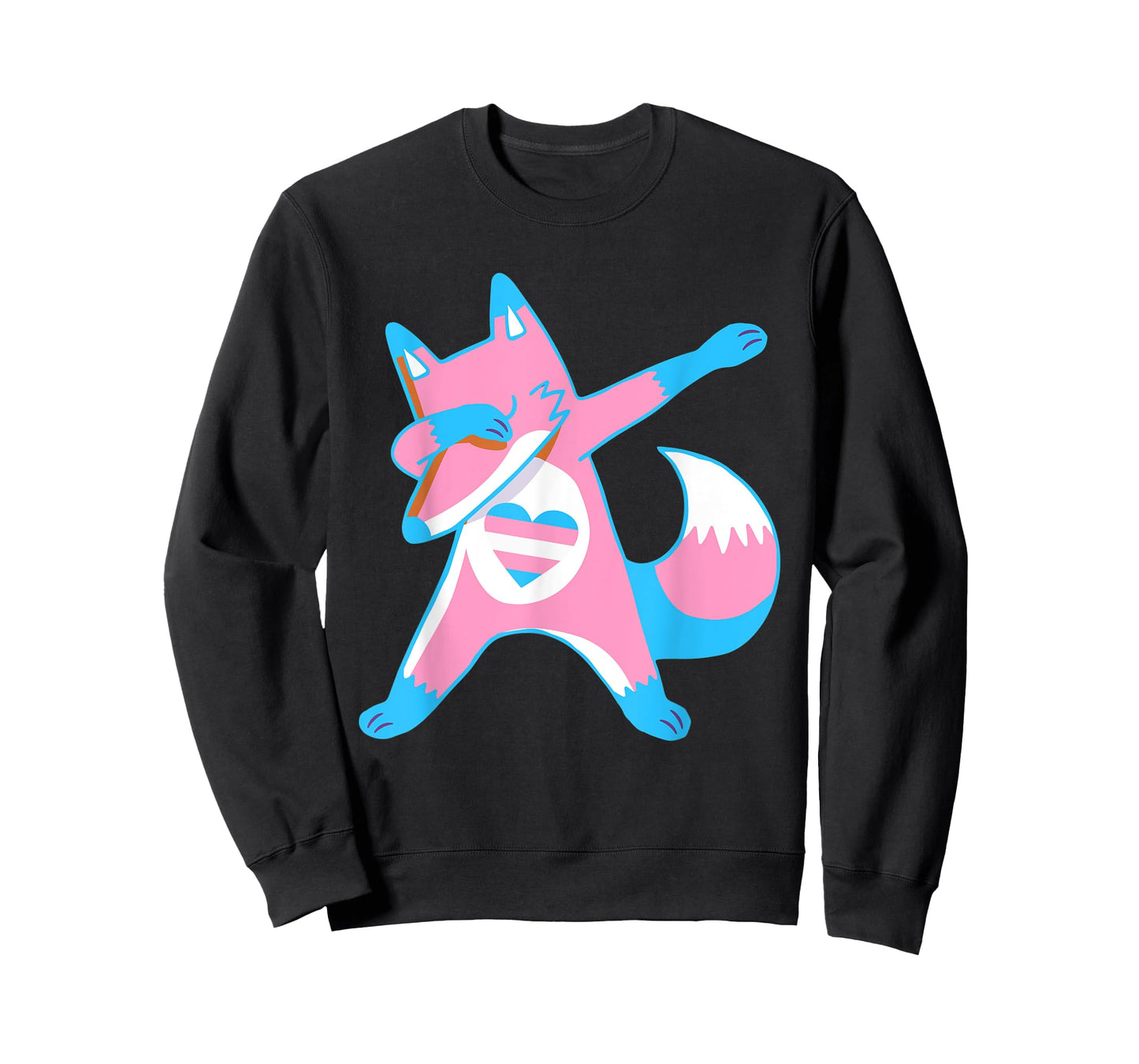 Dabbing Trans Pride Fox With Heart Transgender T-Shirt