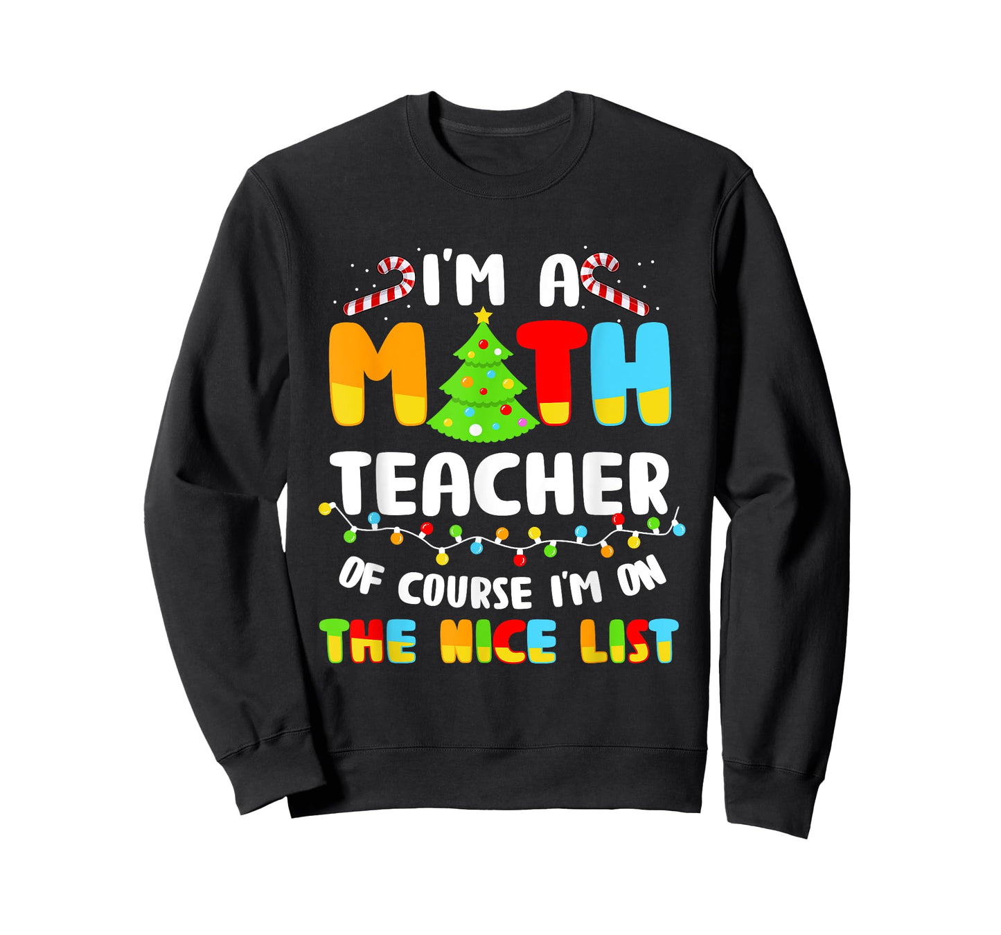 Christmas I'm A Math Teacher Of Course I'm On Nice List T-Shirt for Men Women