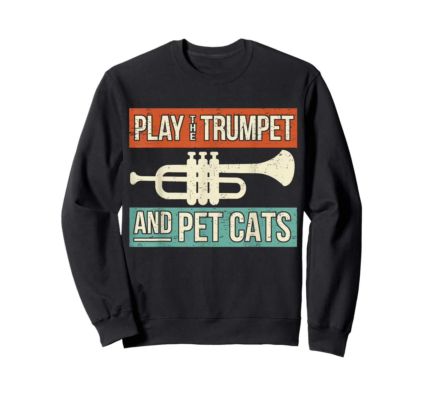 Vintage Trumpet Player Design Cat Lover Trumpeter I Pet Cats T-Shirt