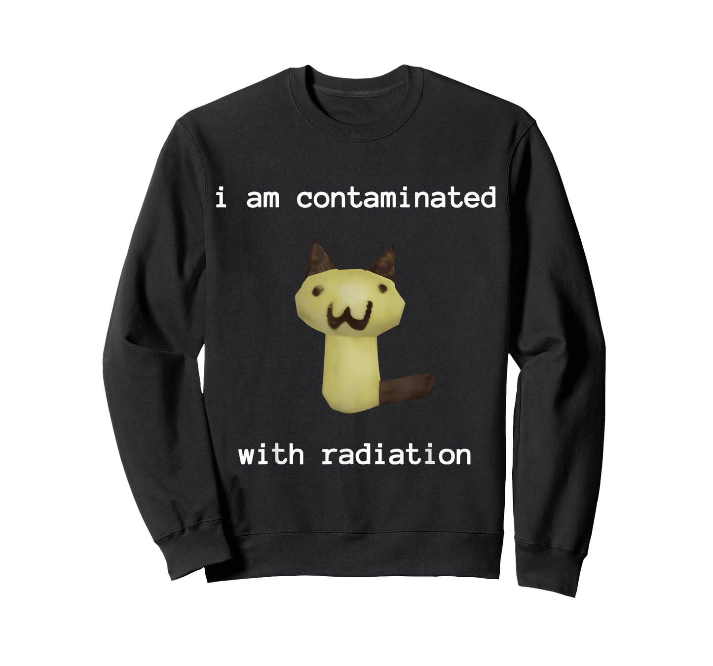 I Am Contaminated with Radiation FUNNY Unisex T-Shirt, Black, Small, Short Sleeve, Classic Fit, Polyester, Cartoon, Vintage, Unique Humorous Theme, Festive Design