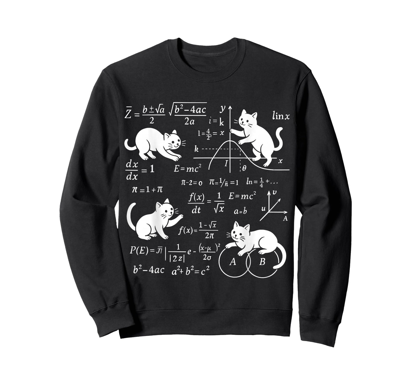 Cats And Math Lover Funny Cat Lover Science Teacher Student T-Shirt