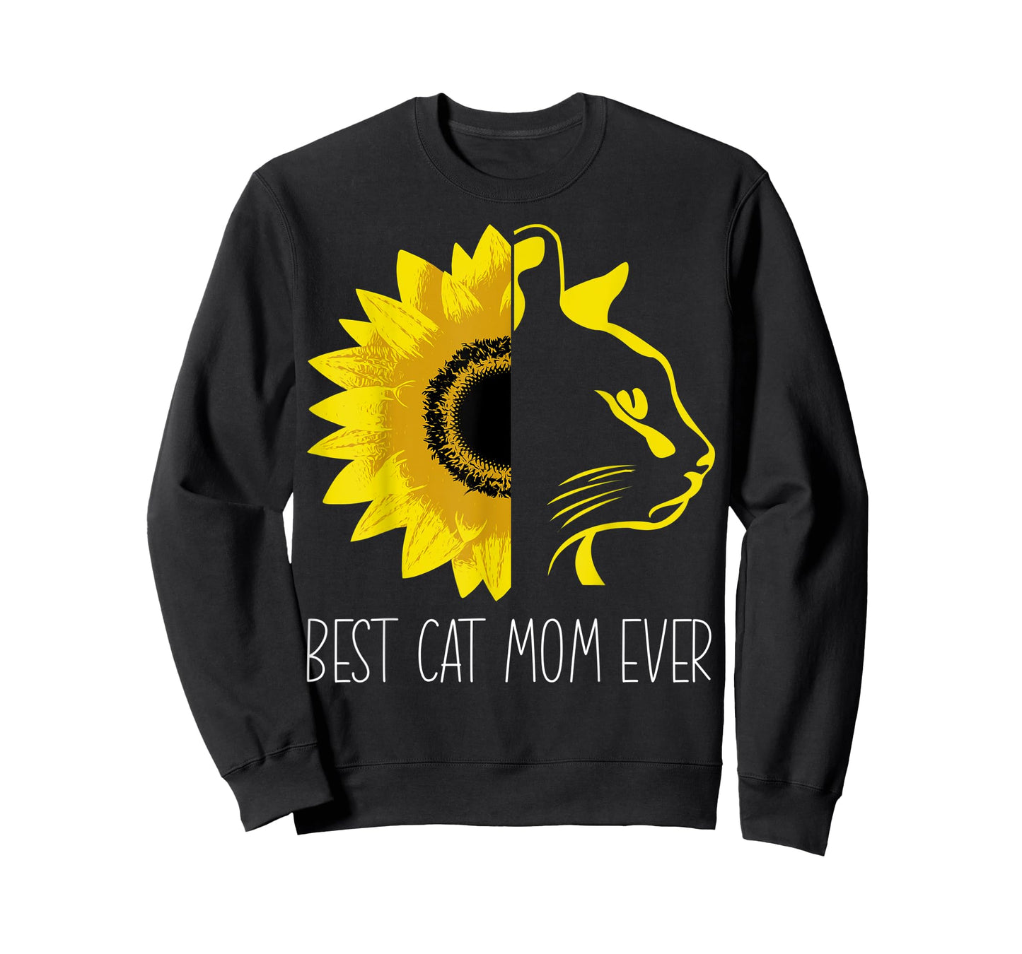 Best Cat Mom Ever Sunflower - Cat Mum Mother's Day T-Shirt