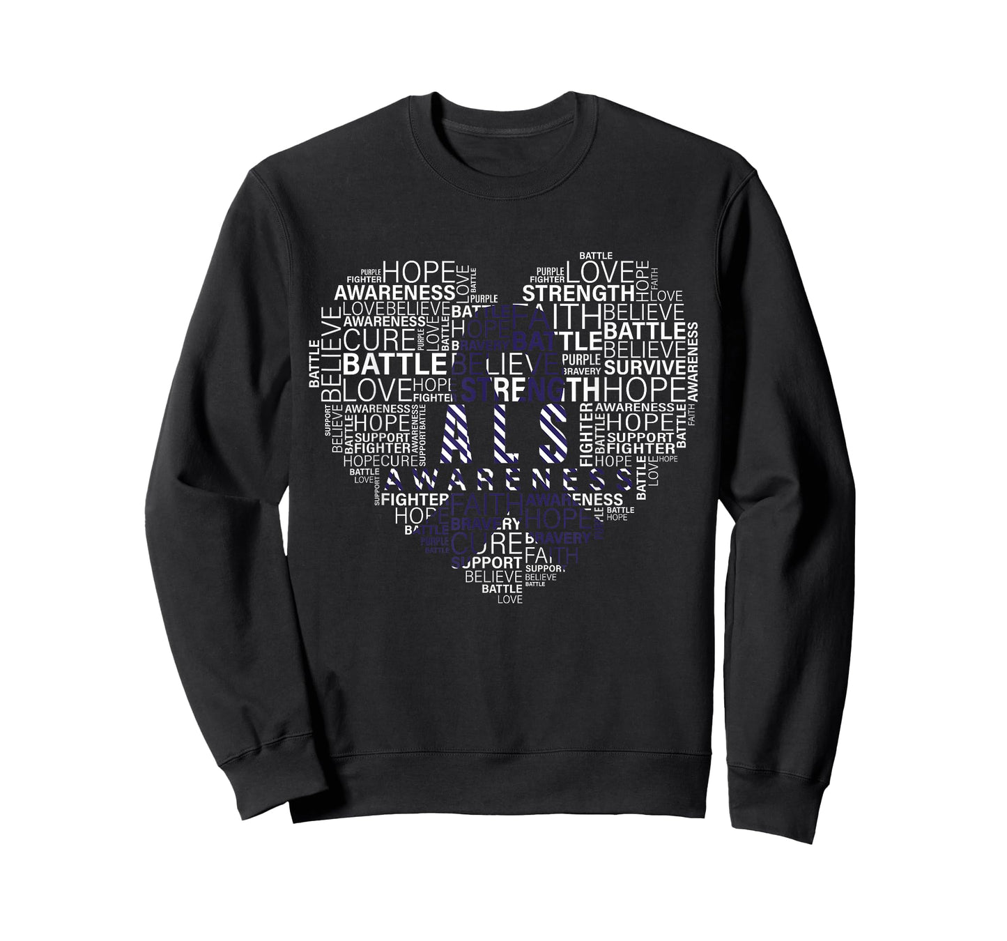 ALS awareness words cloud heart support proud ALS warrior T-Shirt