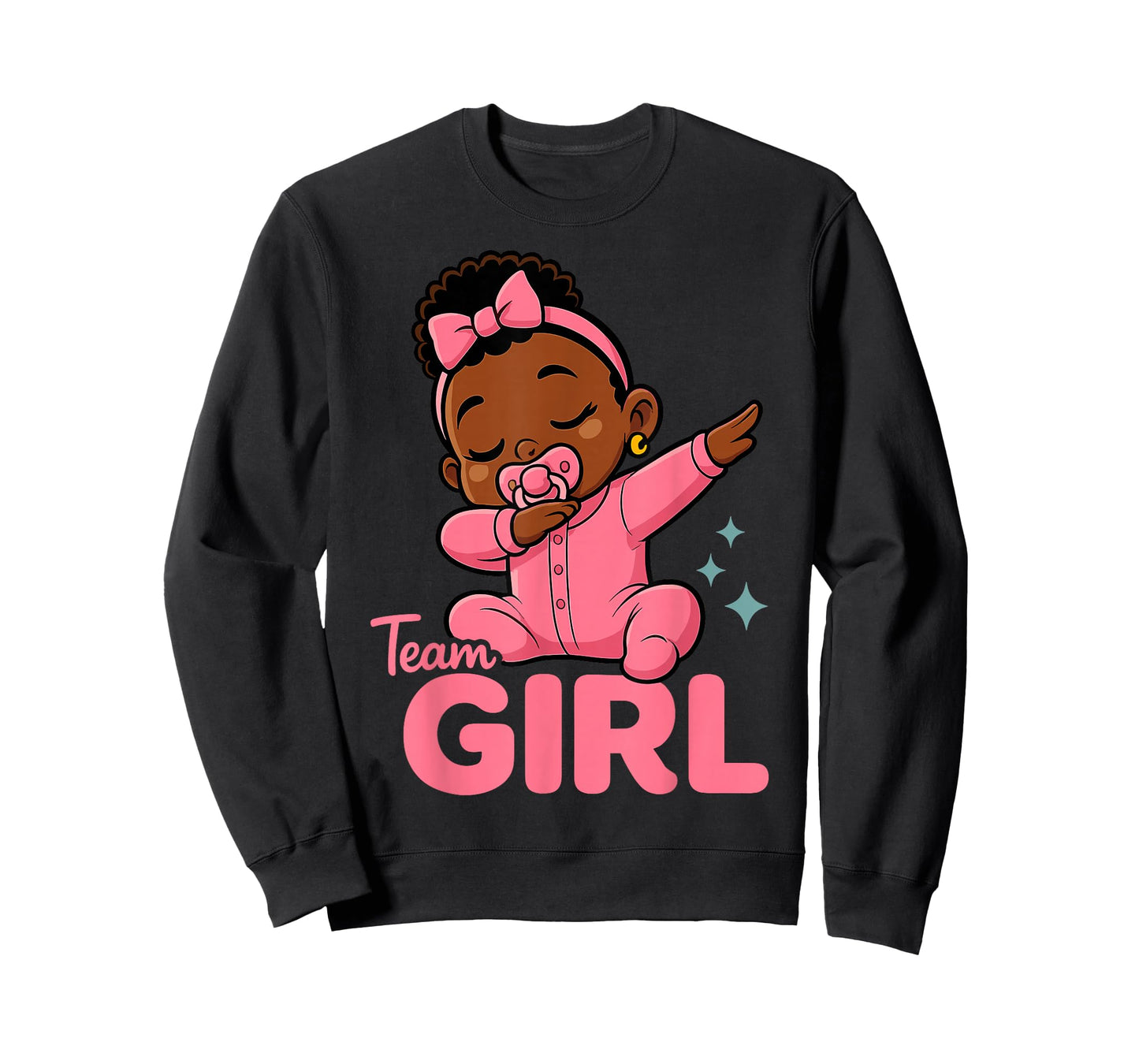 Team Girl Dabbing Melanin Baby Gender Reveal Party T-Shirt