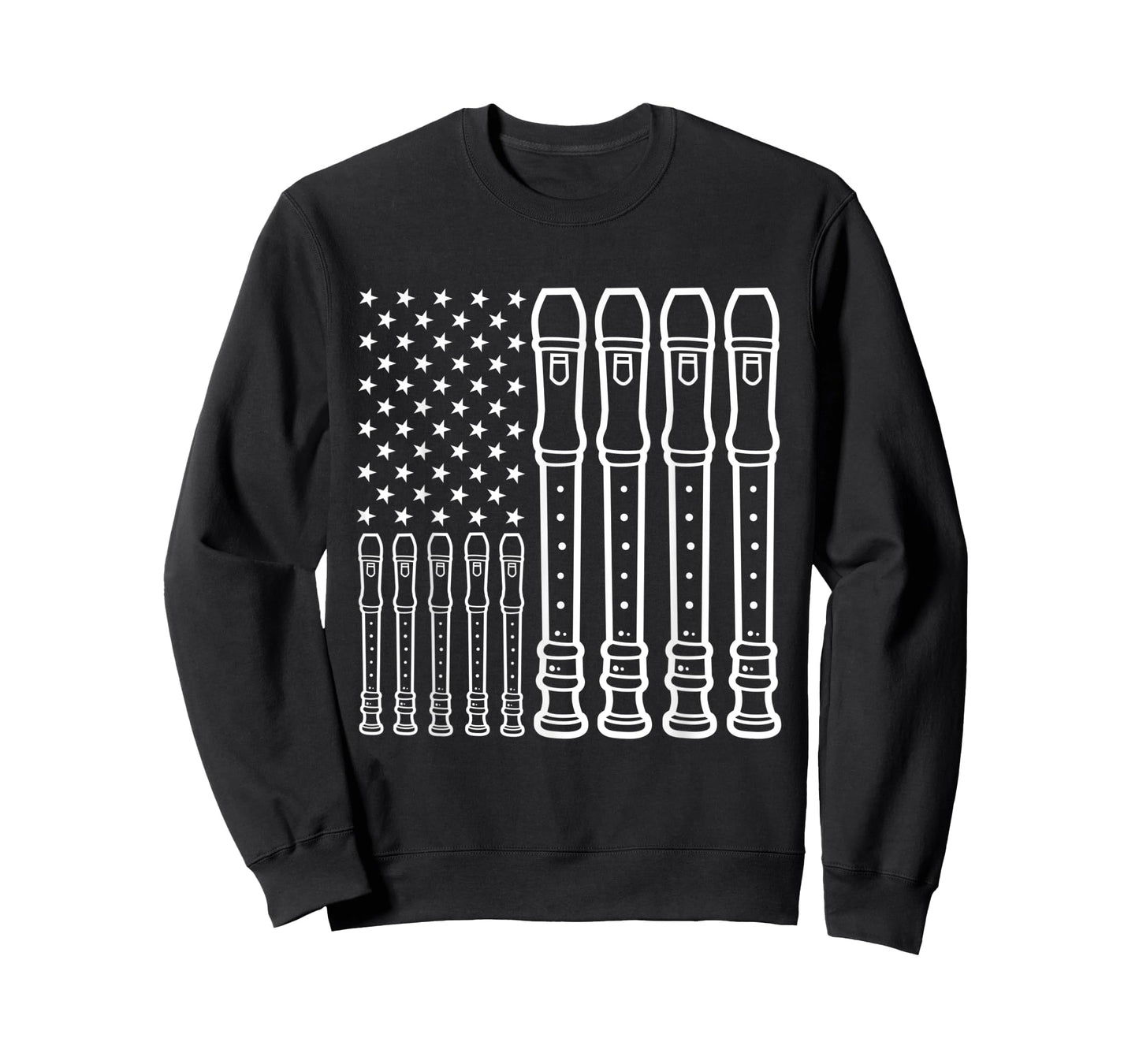 recorder player musical instrument american flag T-Shirt