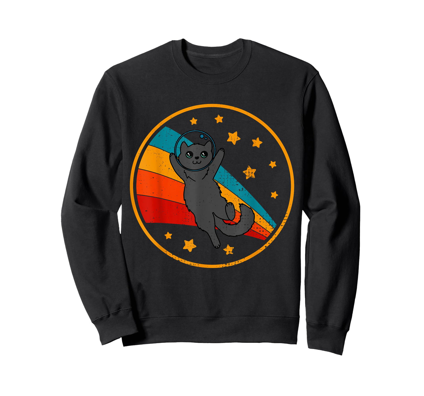 Cute Vintage Nebelung Cat Retro Space Cat Men Women Kids T-Shirt