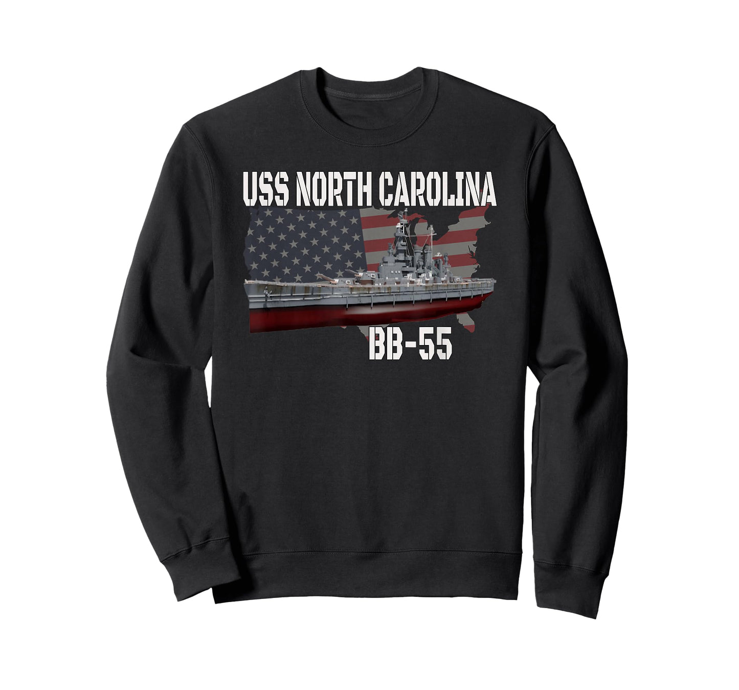 WW2 American Battleship USS North Carolina BB-55 Warships T-Shirt