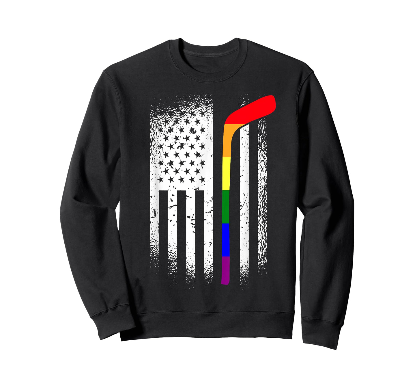 American Flag Hockey LGBT-Q Rainbow Gay Pride Ally T-Shirt