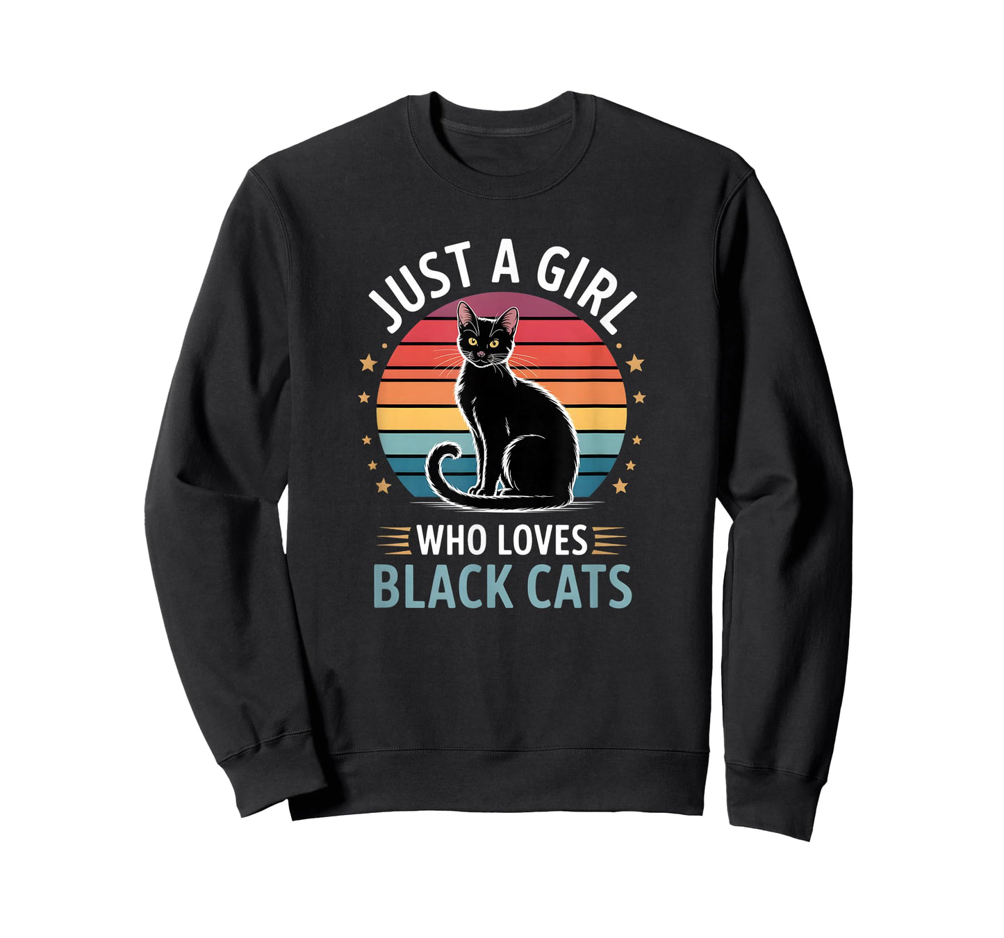 Girls Black Cat T-Shirt