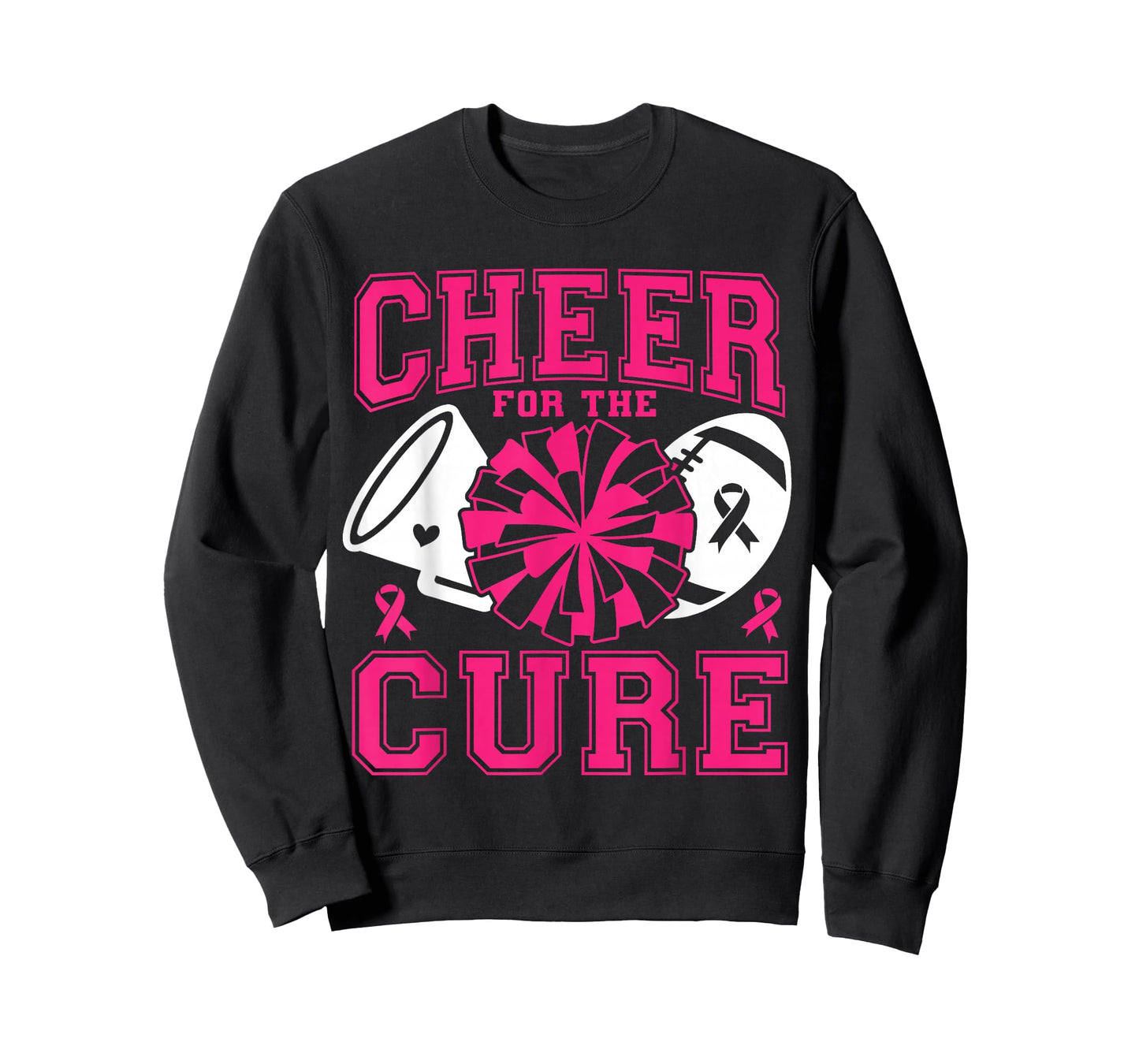 Cheer For The Cure Breast Cancer Awareness Pink Ribbon T-Shirt