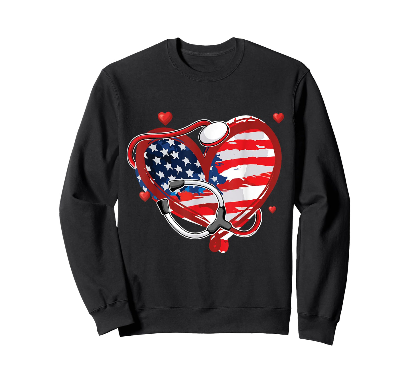 All American Nurse 4th of July Patriotic USA Flag Nursing T-Shirt for Women Men