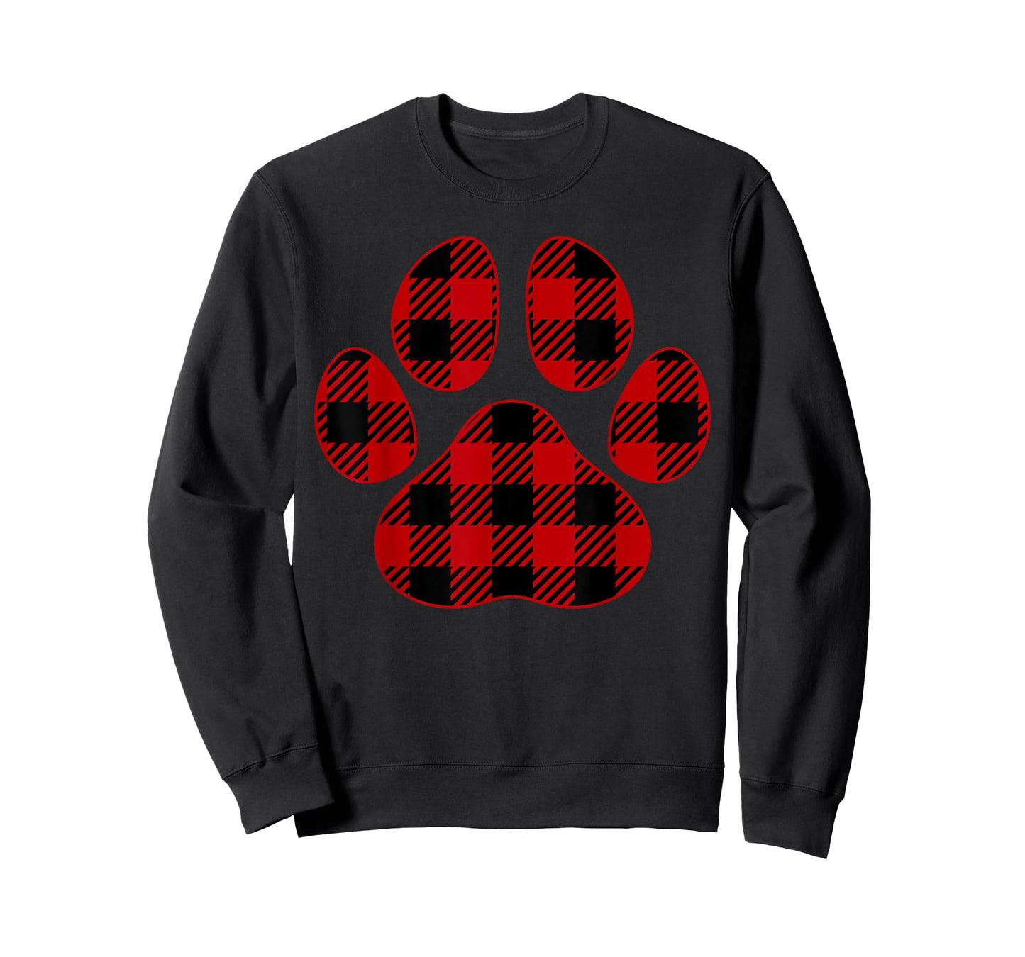 Cute Dog Lover Paw Print Plaid Pet Lover Red Plaid Paw Print Men Women Kids T-Shirt