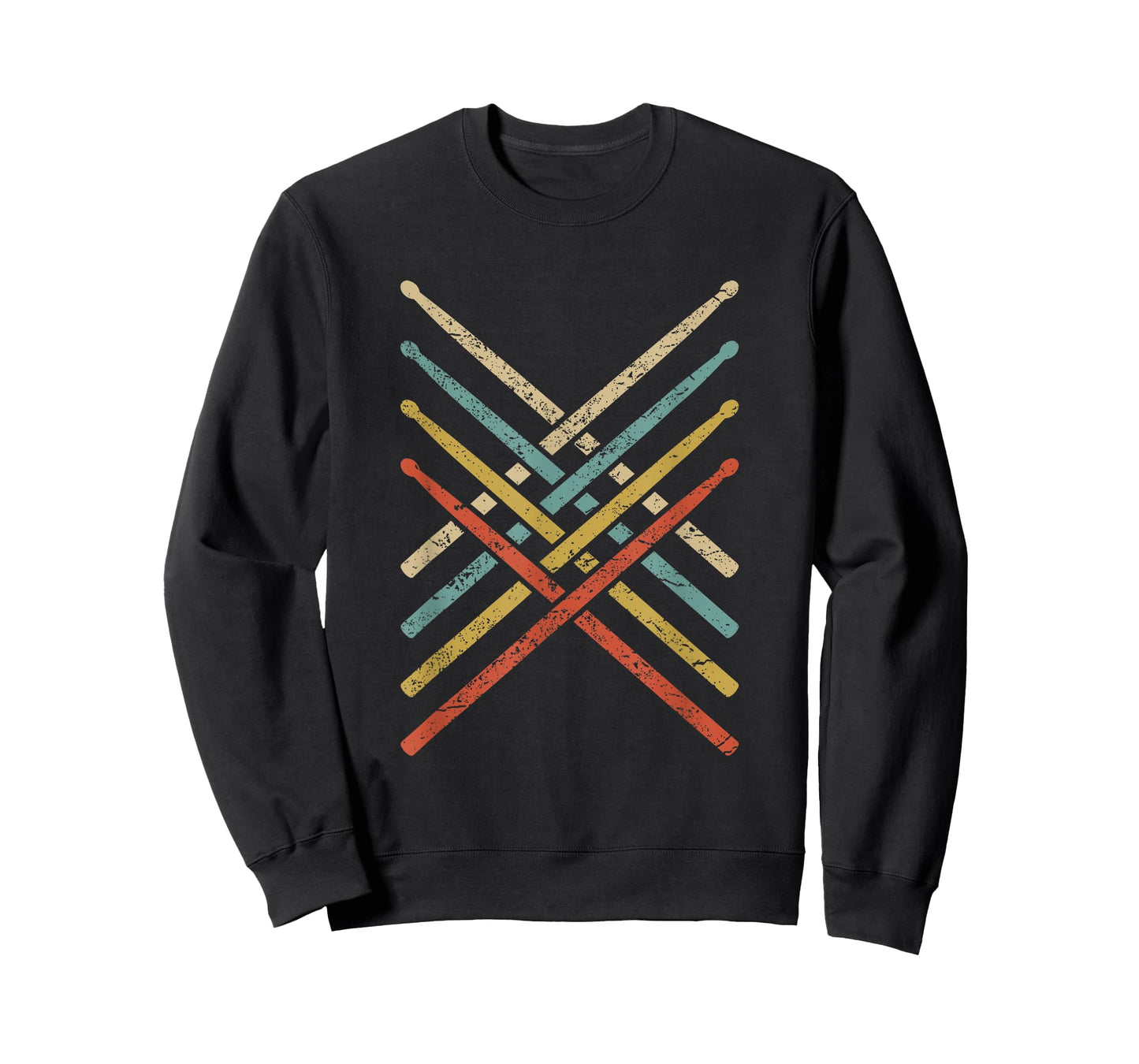 Retro Vintage Drummer 70s 80s Distressed Drum Sticks T-Shirt