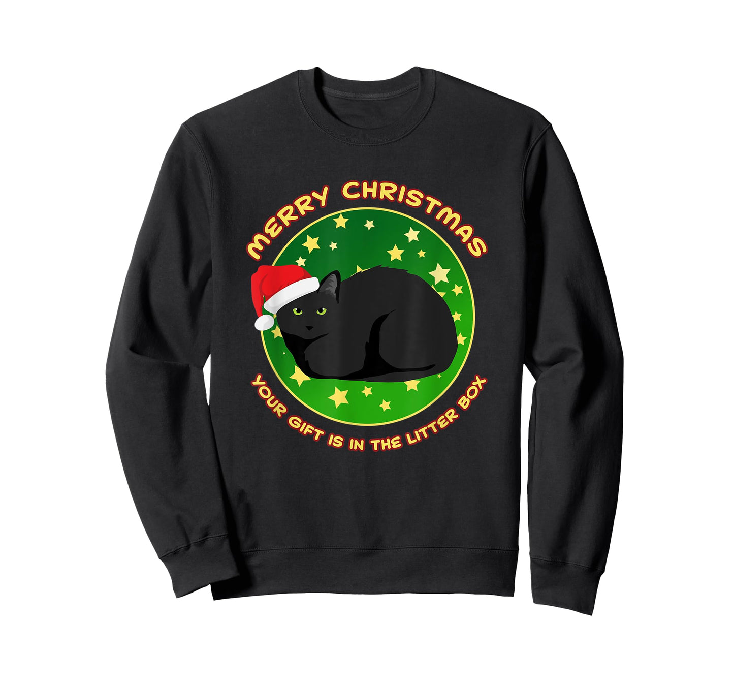 Merry Christmas Your Present is in the Litter Box Cat Xmas T-Shirt for Men Women