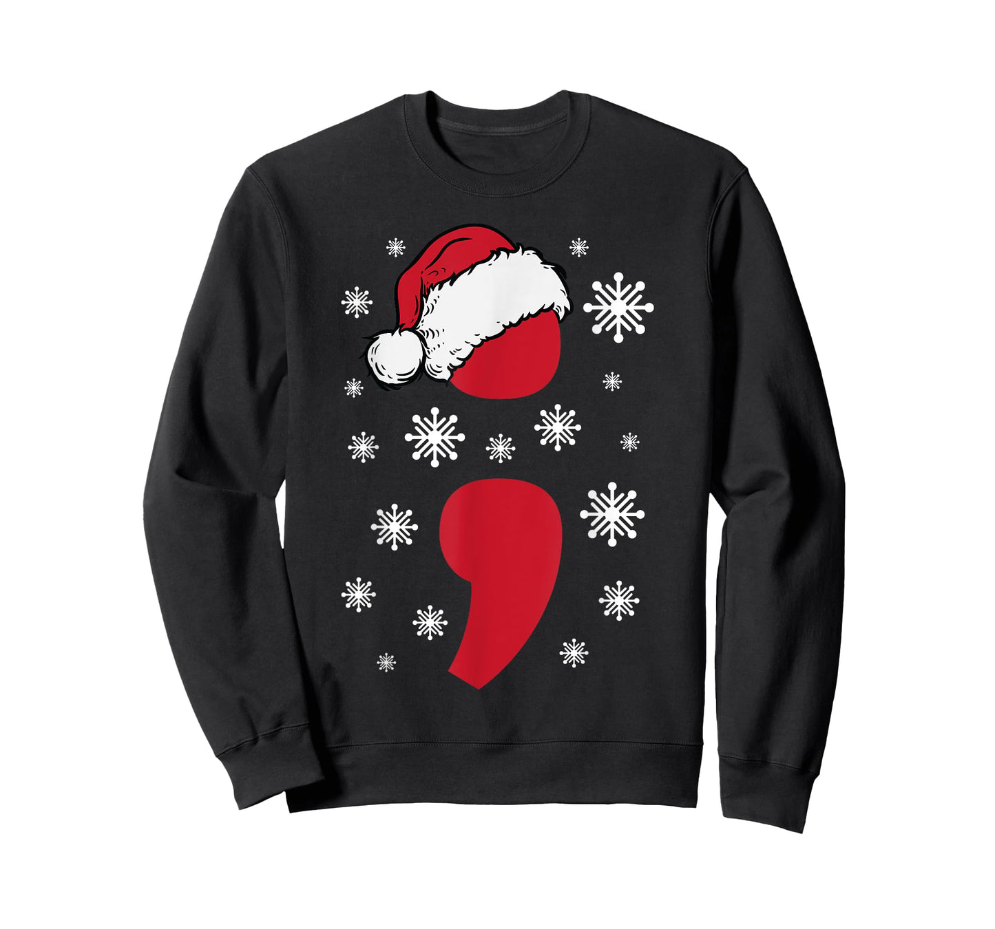 Christmas Mental Health Anxiety Depression Project Semicolon T-Shirt
