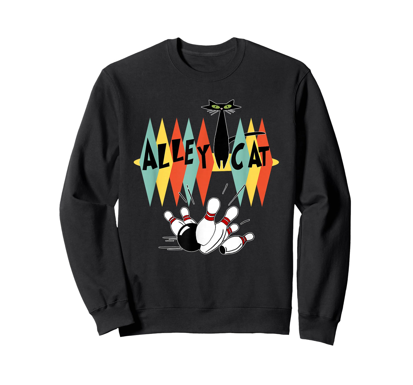 Retro Bowling Tee Vintage Bowler Alley Cat Vintage T-Shirt Small