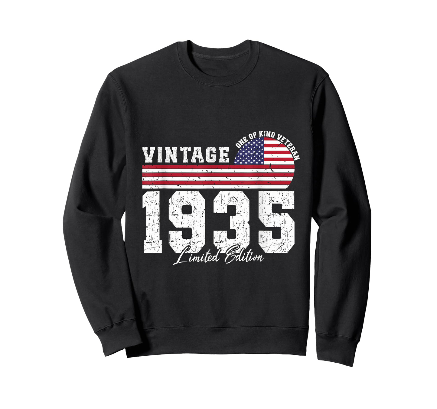 Vintage 1935 Birthday American Flag Patriotic Veterans Day T-Shirt