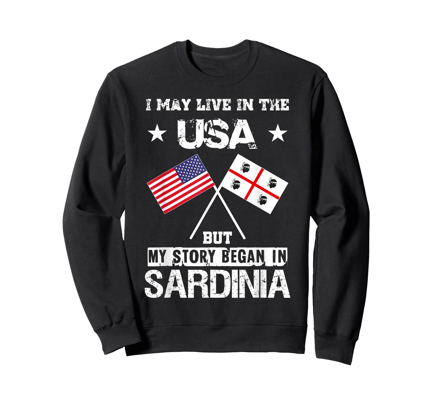 USA America Sardinia Flag My Story Began Sardegna T-Shirt
