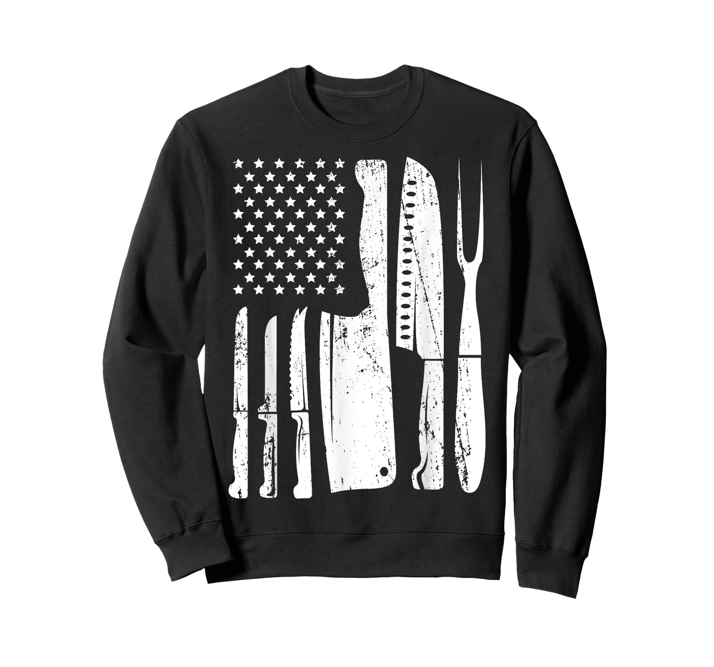Chef Knife American Flag Head Cook USA Patriotic Cooking Women Men T-Shirt