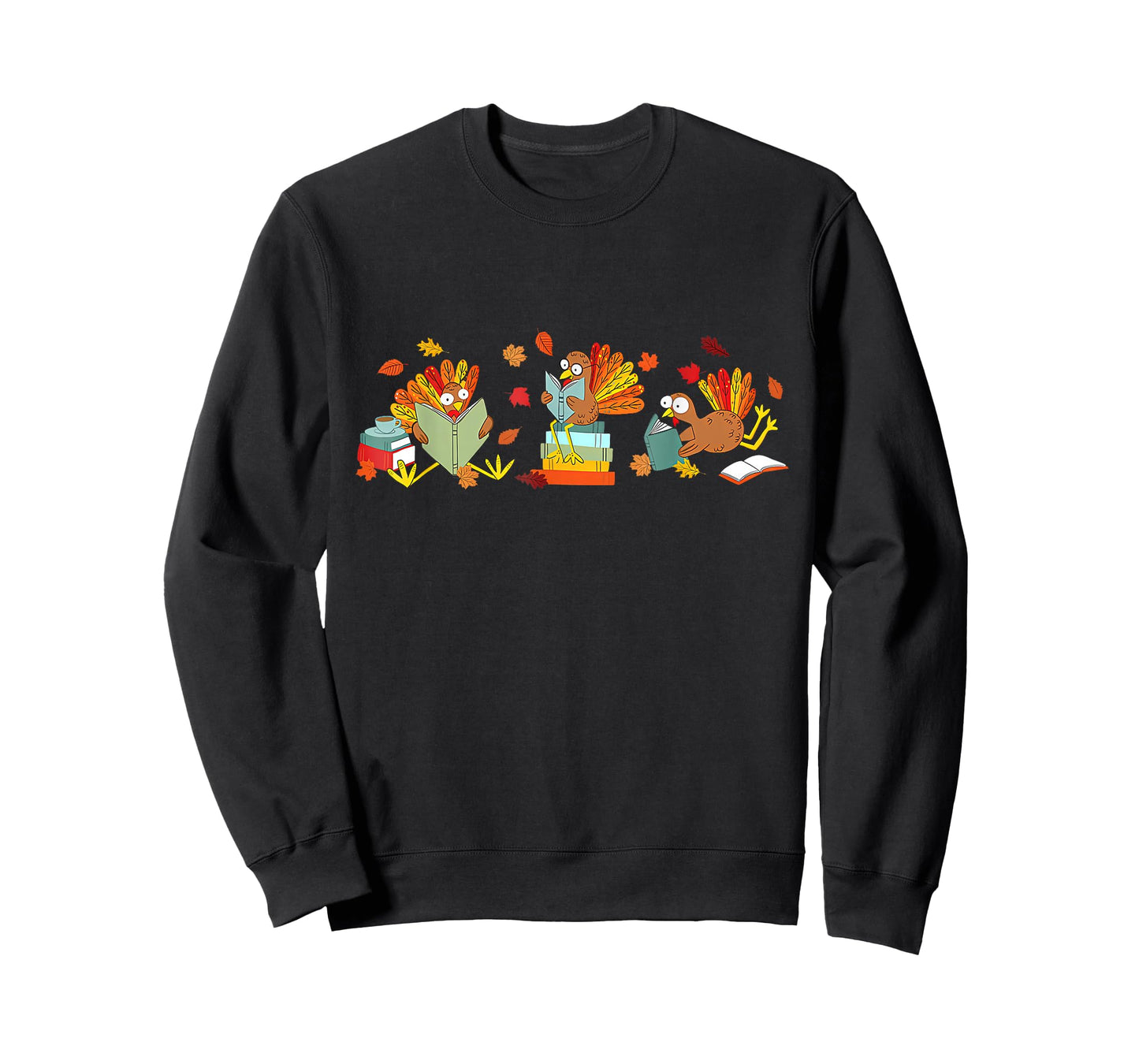 Turkey Reading Books Fall Thanksgiving Teacher Book Lovers T-Shirt