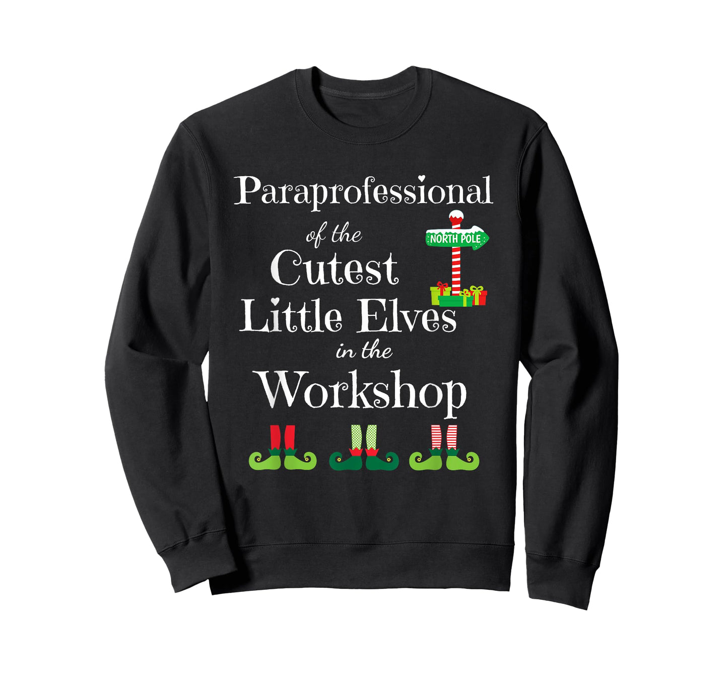 Cute Paraprofessional Teacher Christmas Elves Workshop Men Women Kids T-Shirt