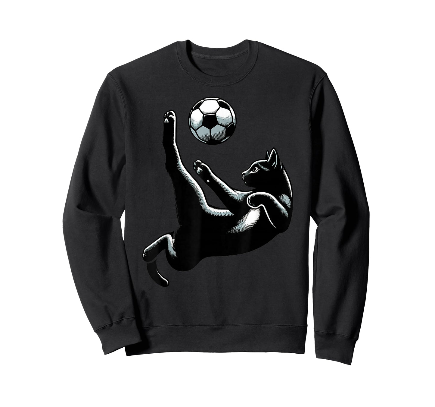 Black Cat Bicycle Kick - Soccer Fans Women Men Kids T-Shirt