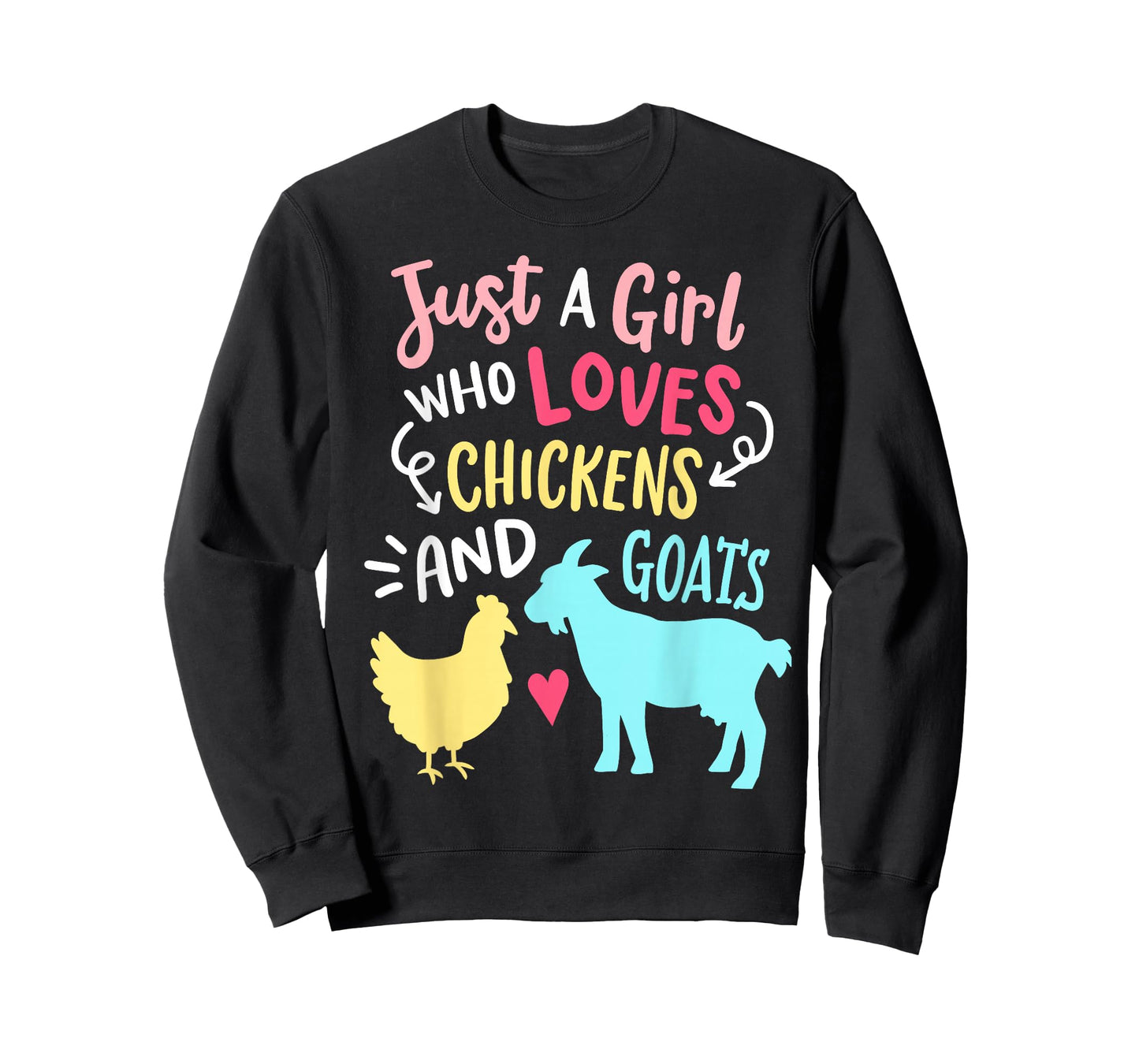 Cute Girl Who Loves Chickens Goats Lover Farmer Girls Funny T-Shirt