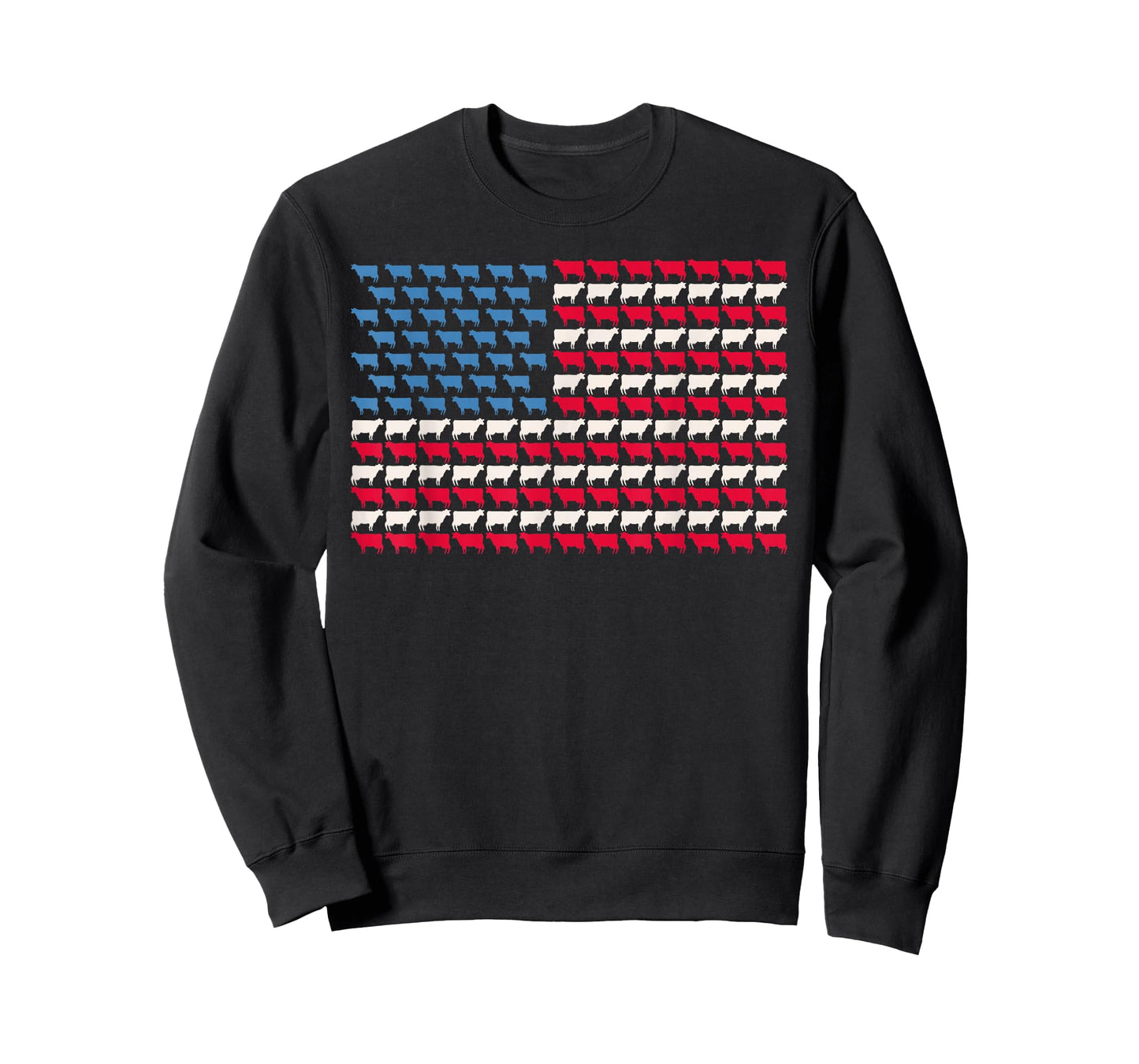 Cow American Flag Heifer US 4th Of July Farm Cattle USA Gift T-Shirt