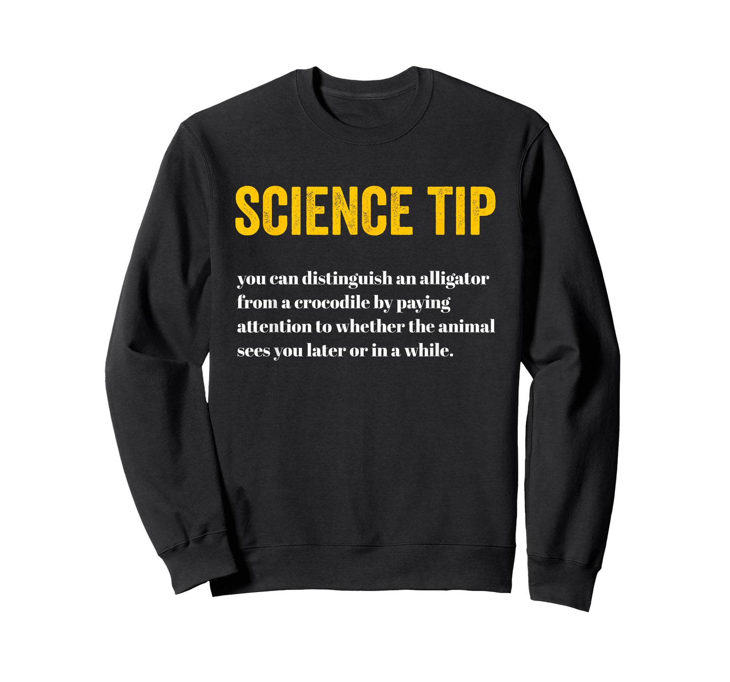 Crocodile Alligator Funny Science Tip alligator T-Shirt, Small, Black