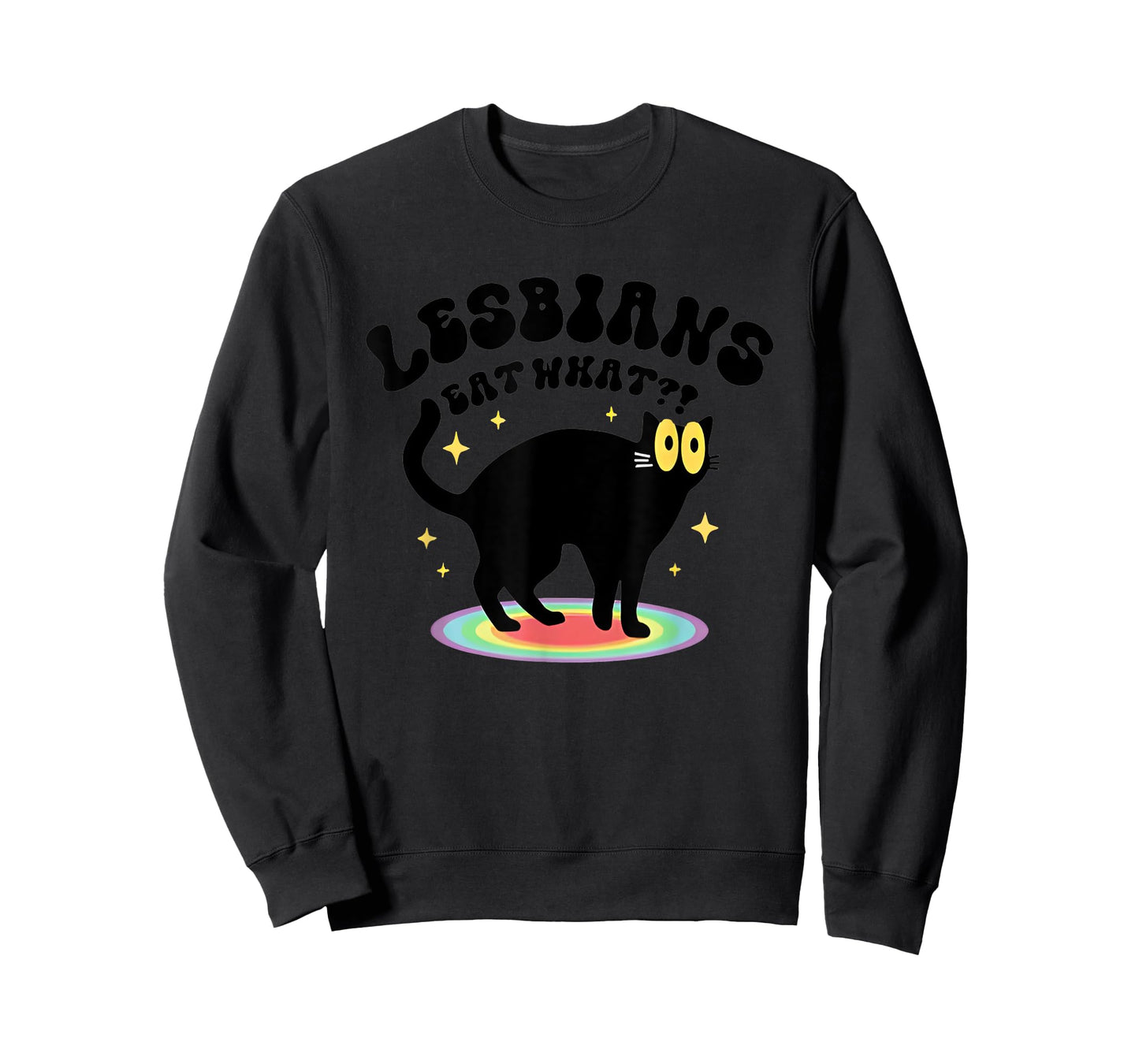 Black Cat Lesbians Eat What Men Women T-Shirt