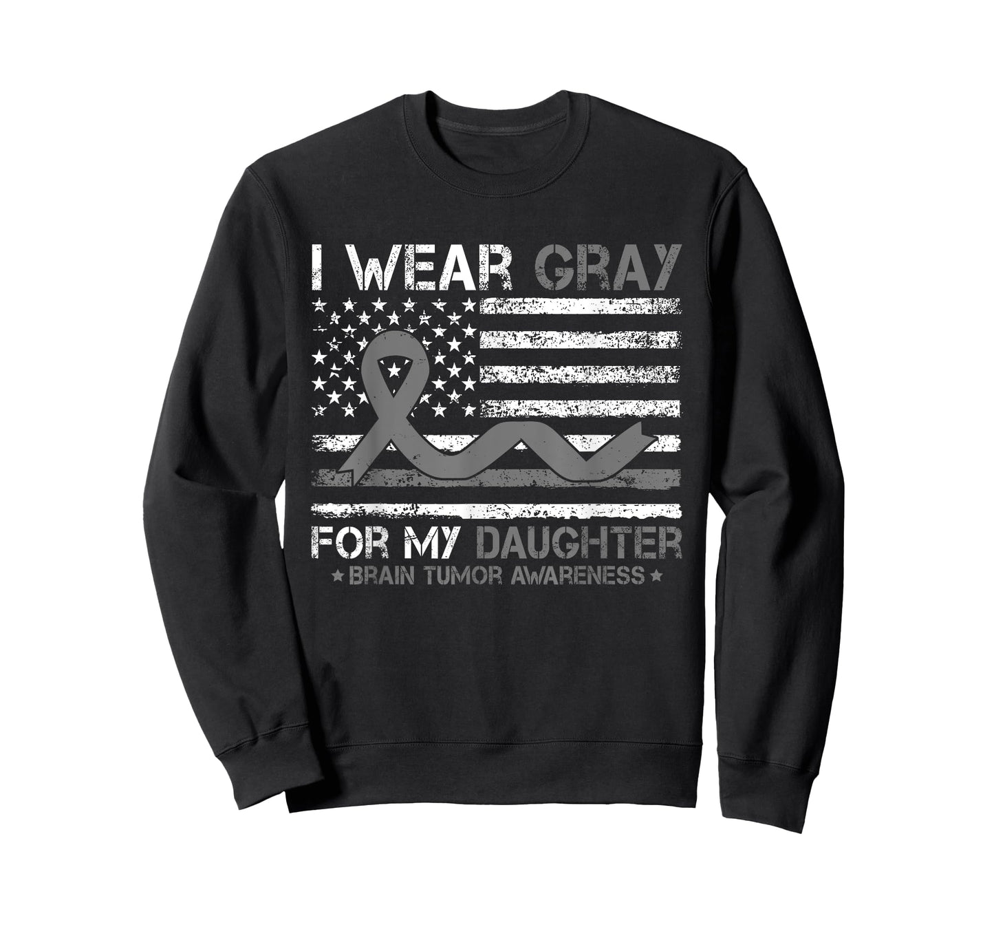 I Wear Gray For My Daughter Brain Tumor Awareness For Family T-Shirt
