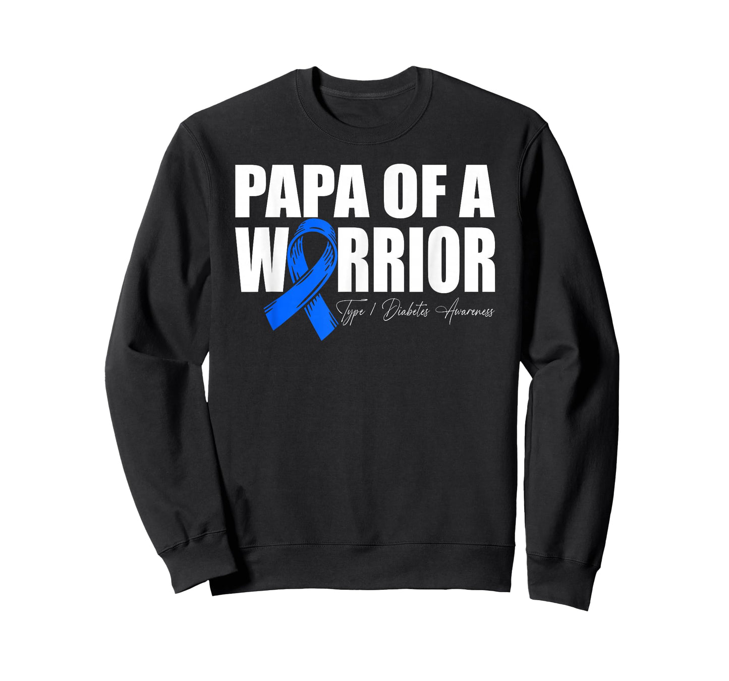 Papa of A Warrior Type 1 Diabetes Awareness Wear Blue T-Shirt