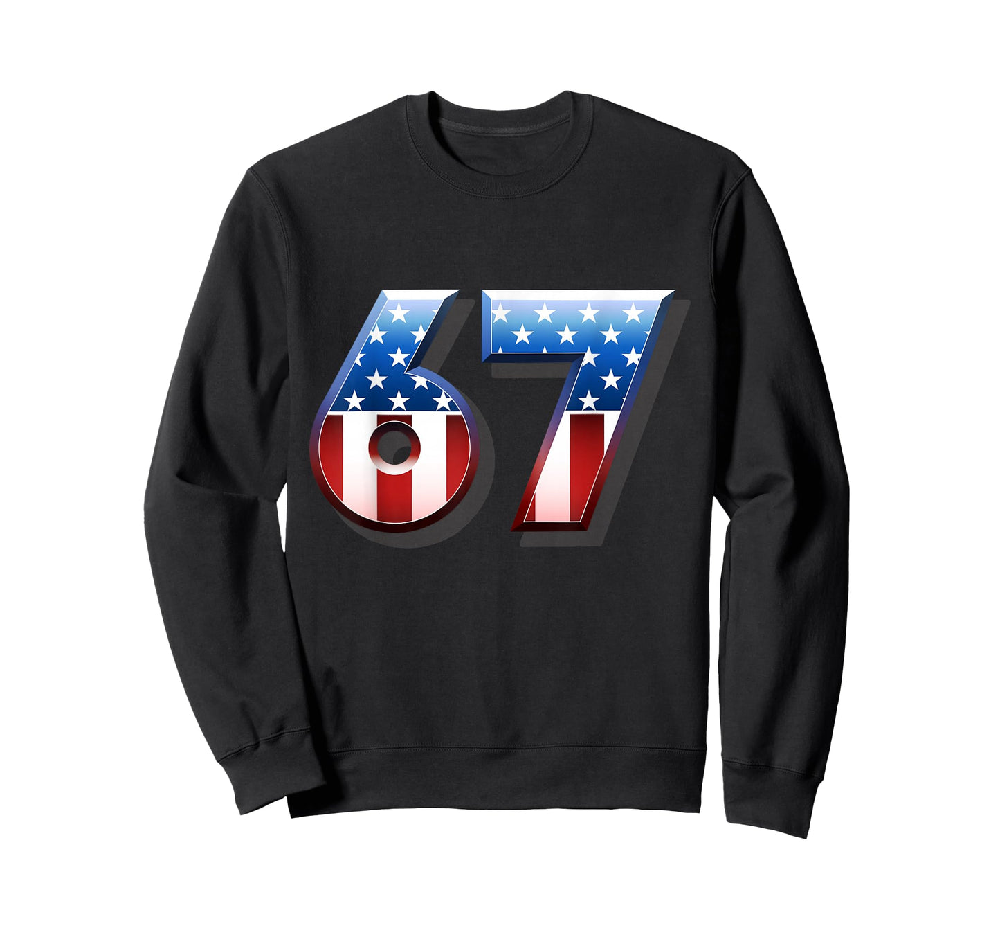 USA Flag 67 Meme Six Seven Slang 67th Birthday Adult Kids T-Shirt