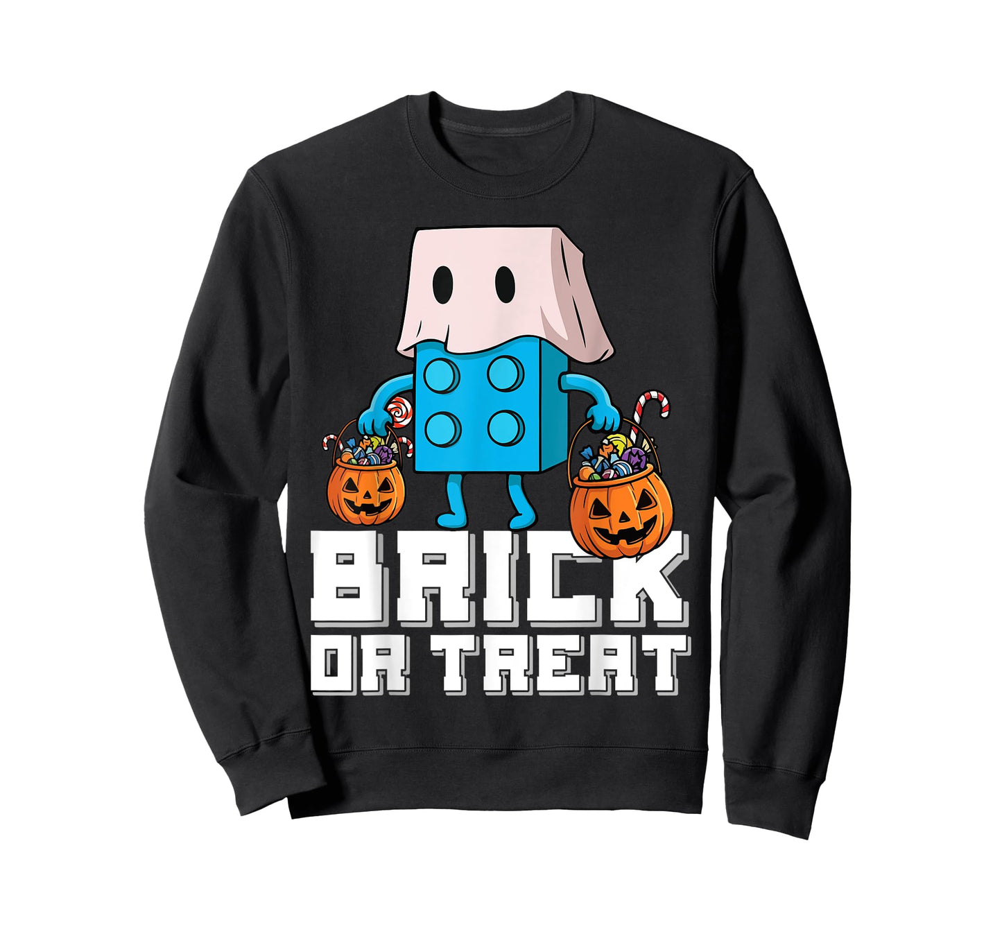 Brick Or Treat Brick Master Builder Halloween Block Building T-Shirt