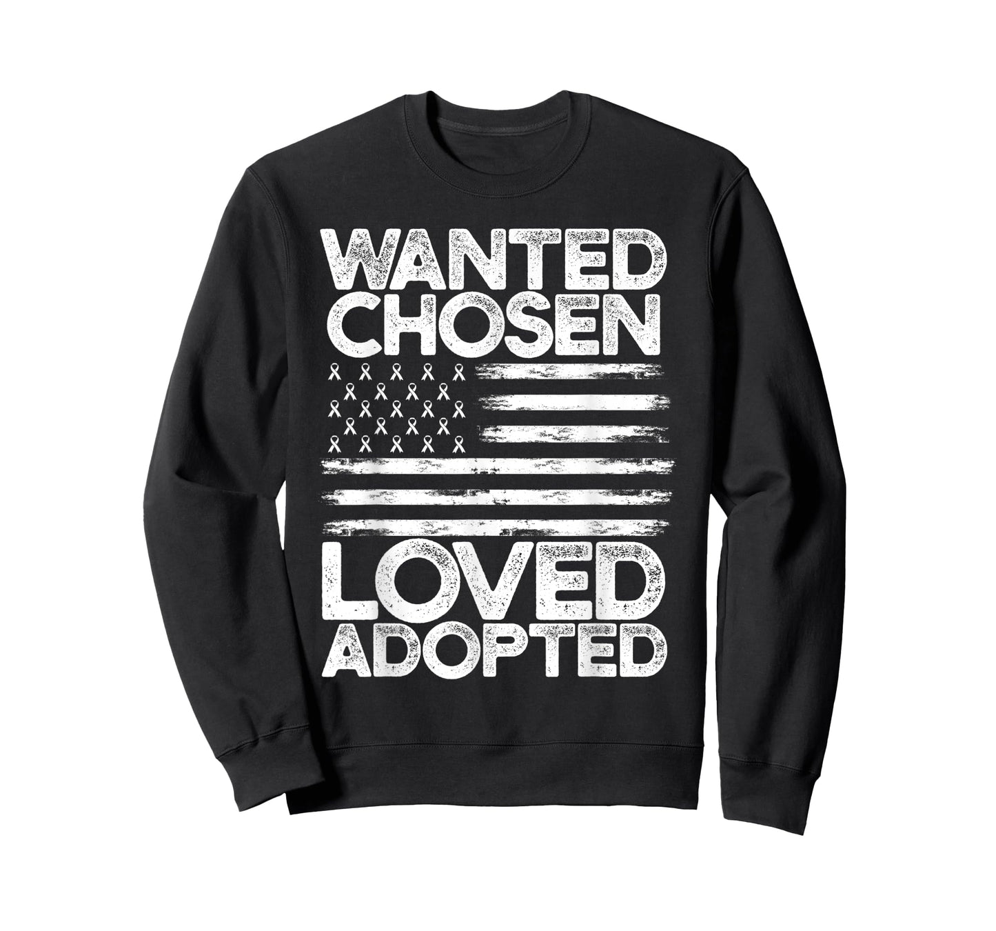 Wanted Chosen Loved Adopted Adoption Awareness Flag Ribbon T-Shirt
