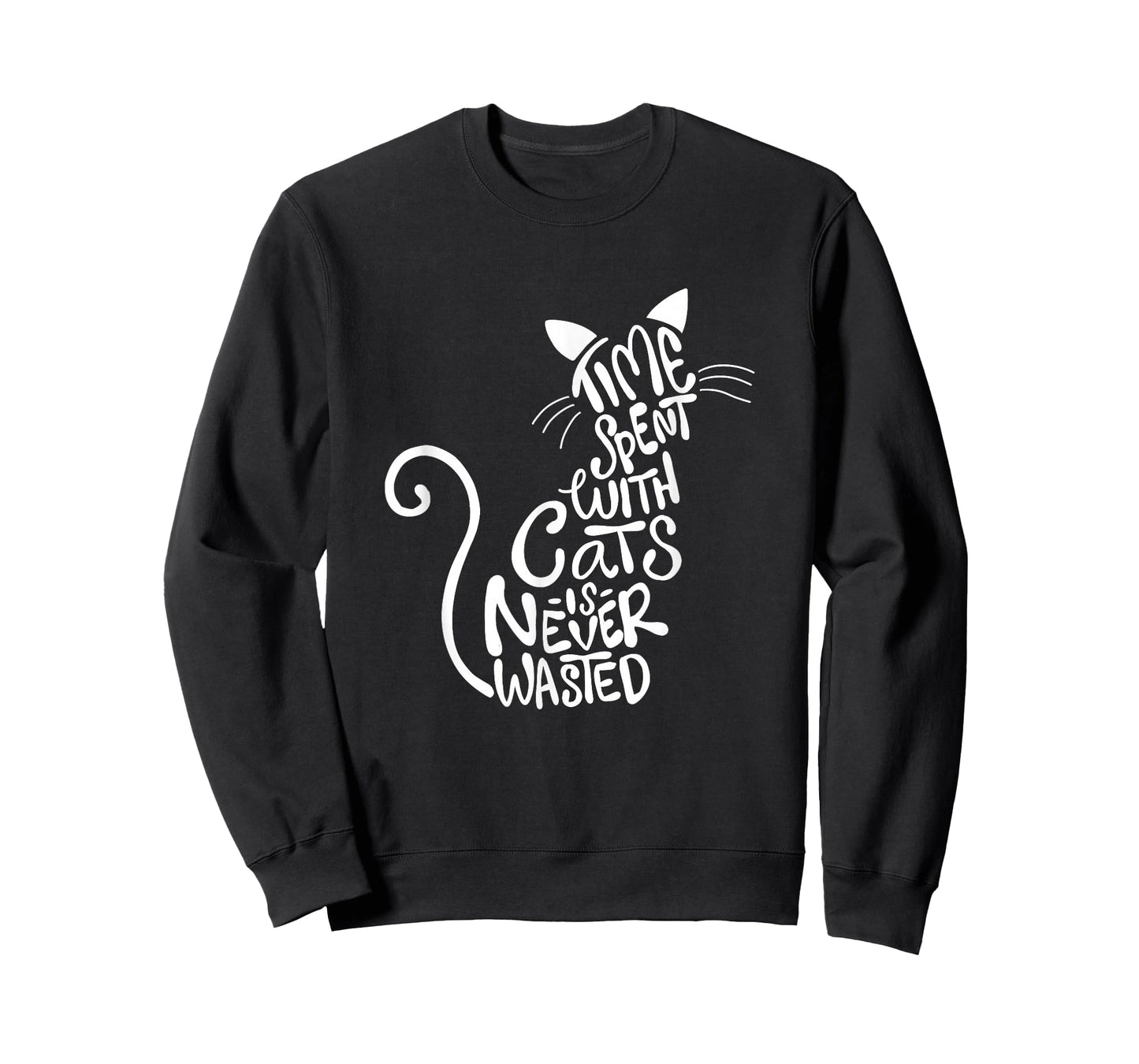 Time Spent With Cats Is Never Wasted - Cat Lover Kitten T-Shirt