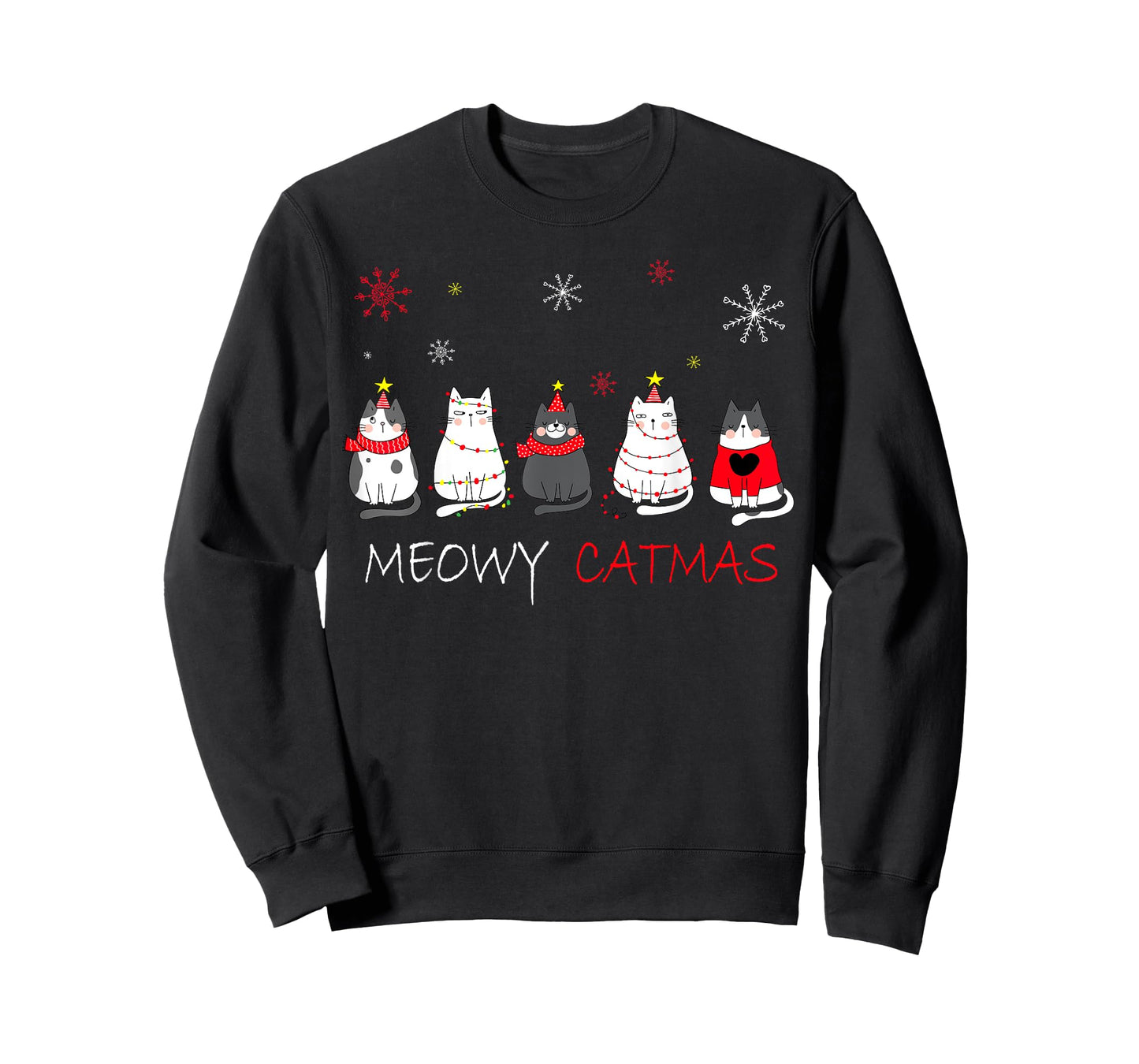 Meowy Catmas Christmas Funny Cats T-Shirt