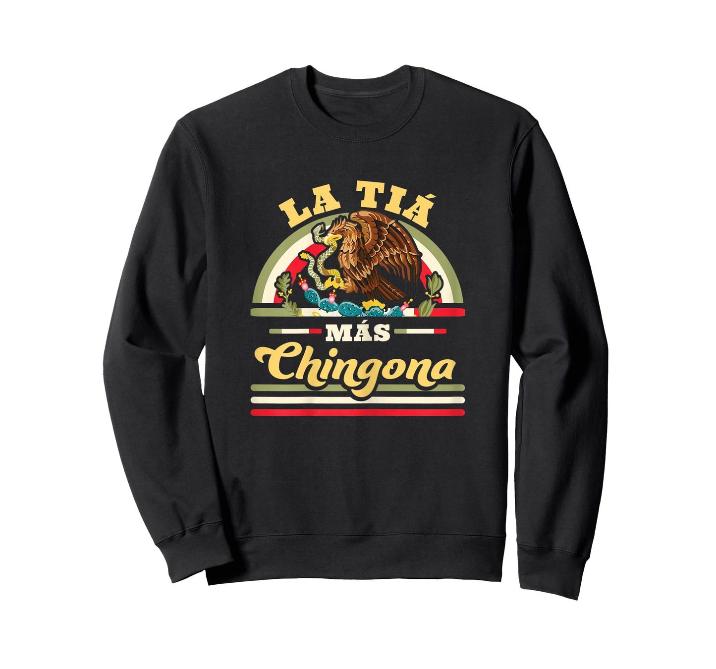 Womens La Tia Mas Chingona Funny Mexican Flag Cool Aunt Regalo T-Shirt