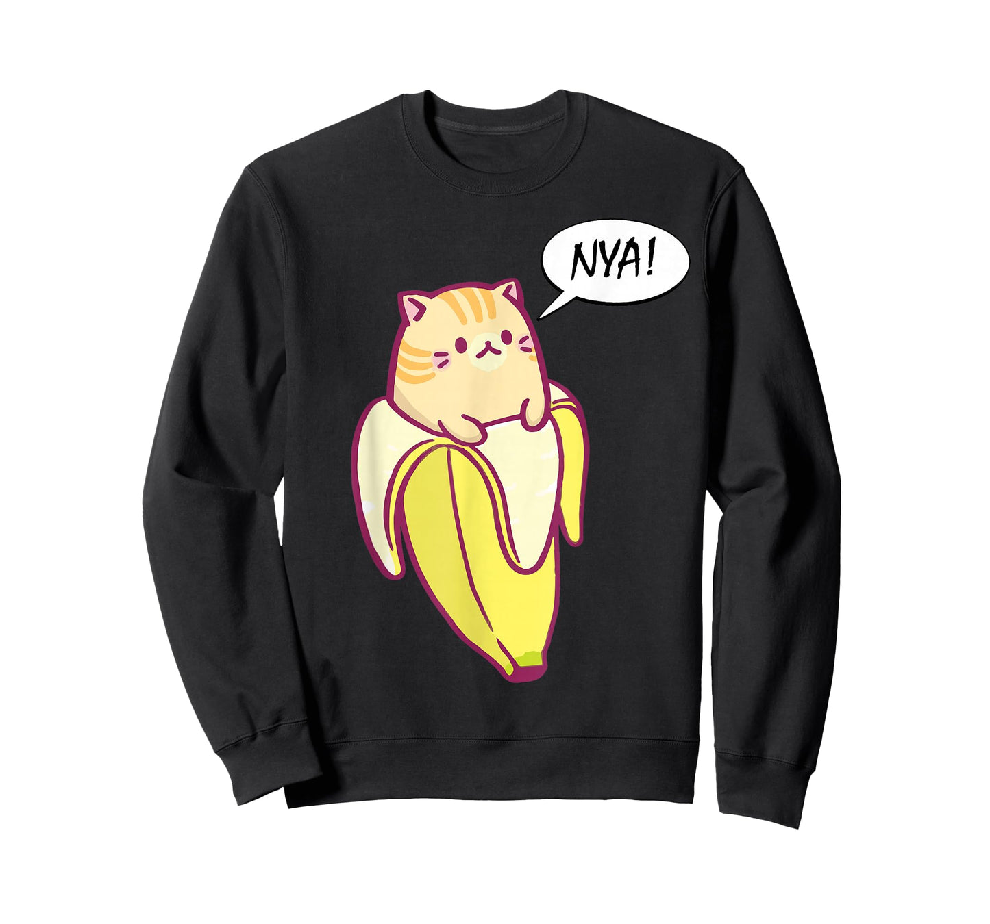 Men-Women- Bananya Banana Funny Cat T-Shirt
