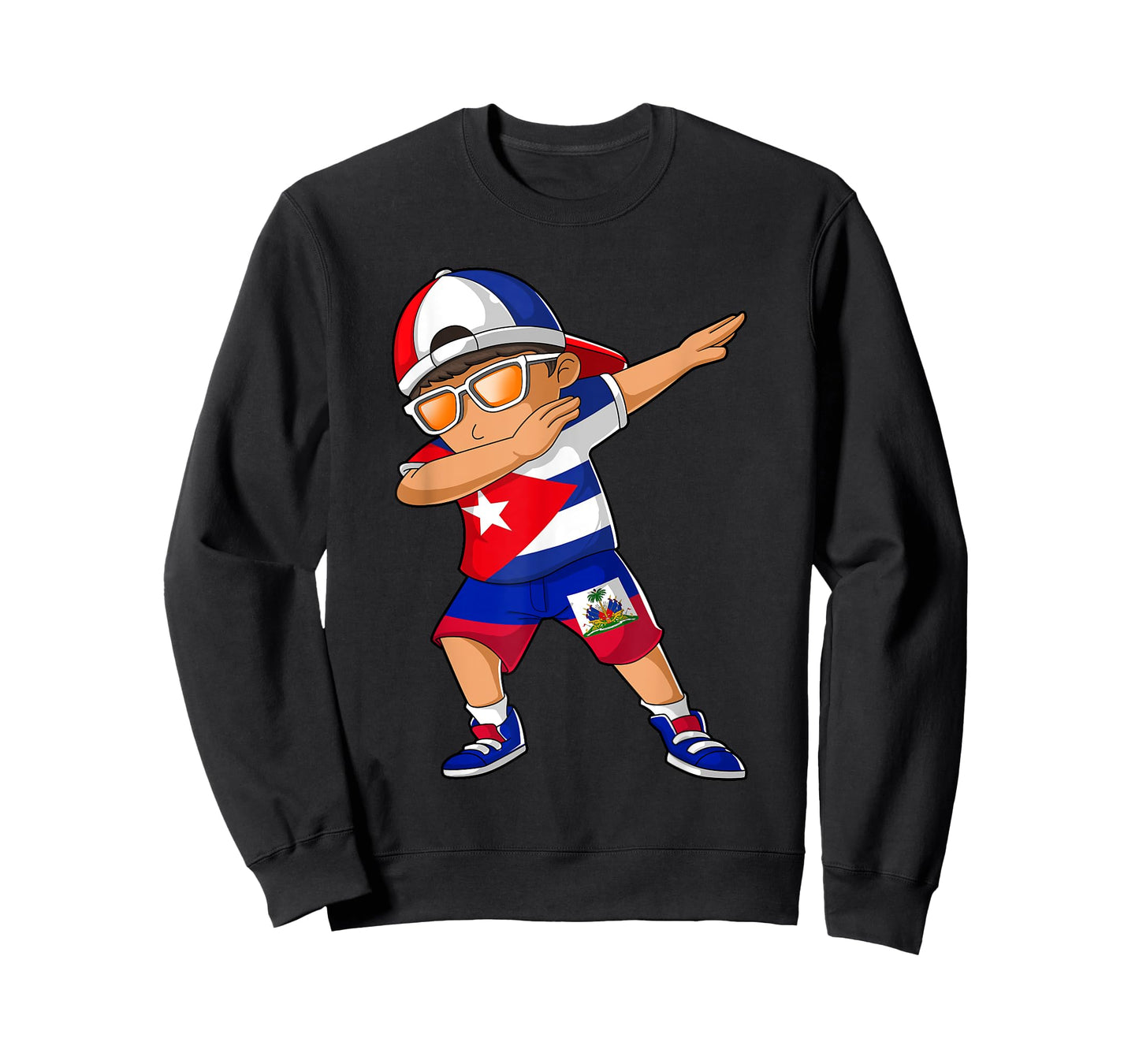 Half Cuban Half Haitian Boy Kid Cuba Haiti Flag T-Shirt