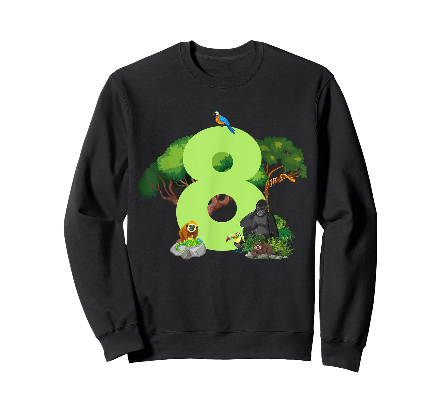 8th Birthday Jungle Animals Safari Rainforest 8 Year Old T-Shirt