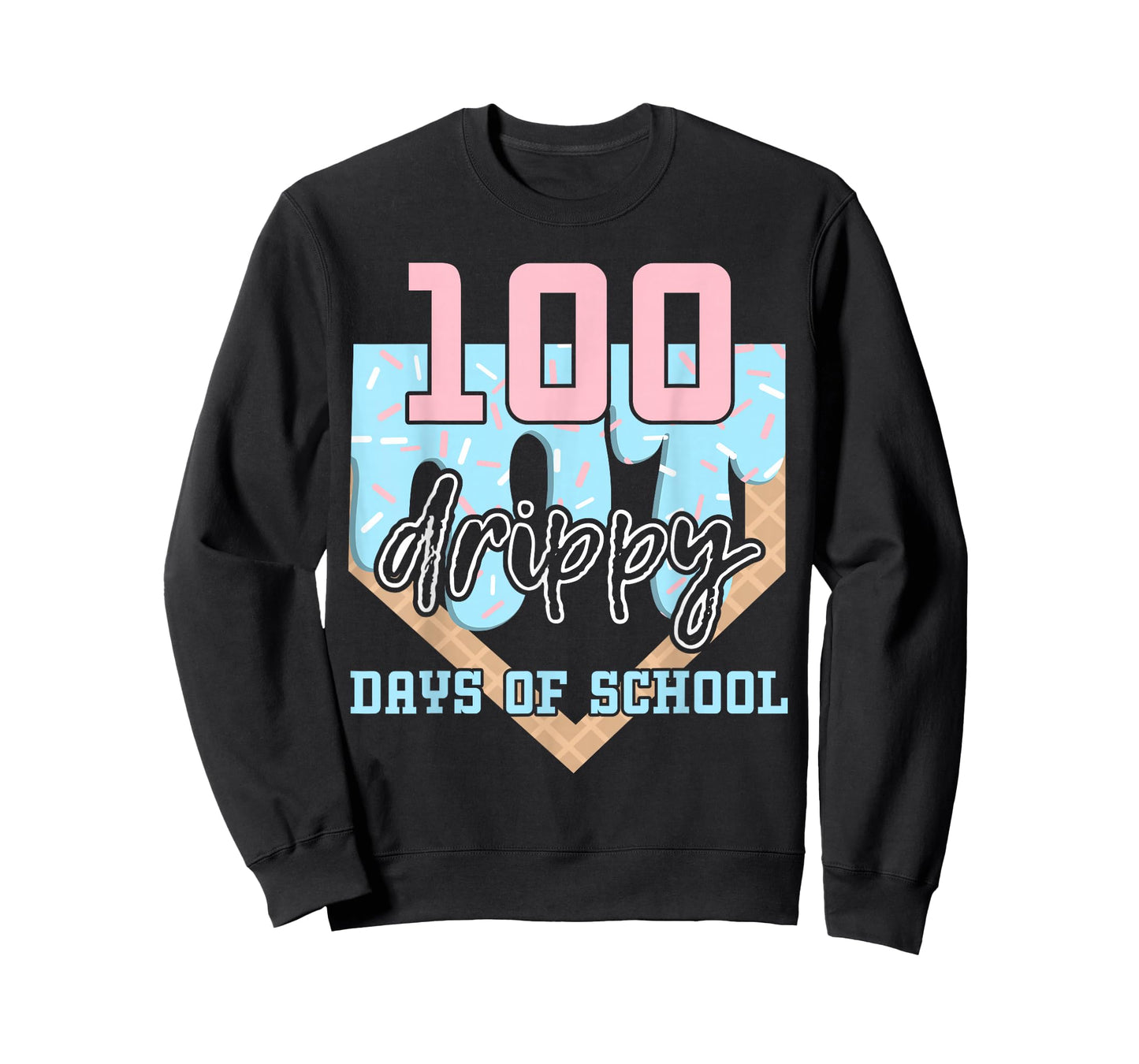 100 Drippy Days of School Baseball Ice Cream 100th Day Boys T-Shirt