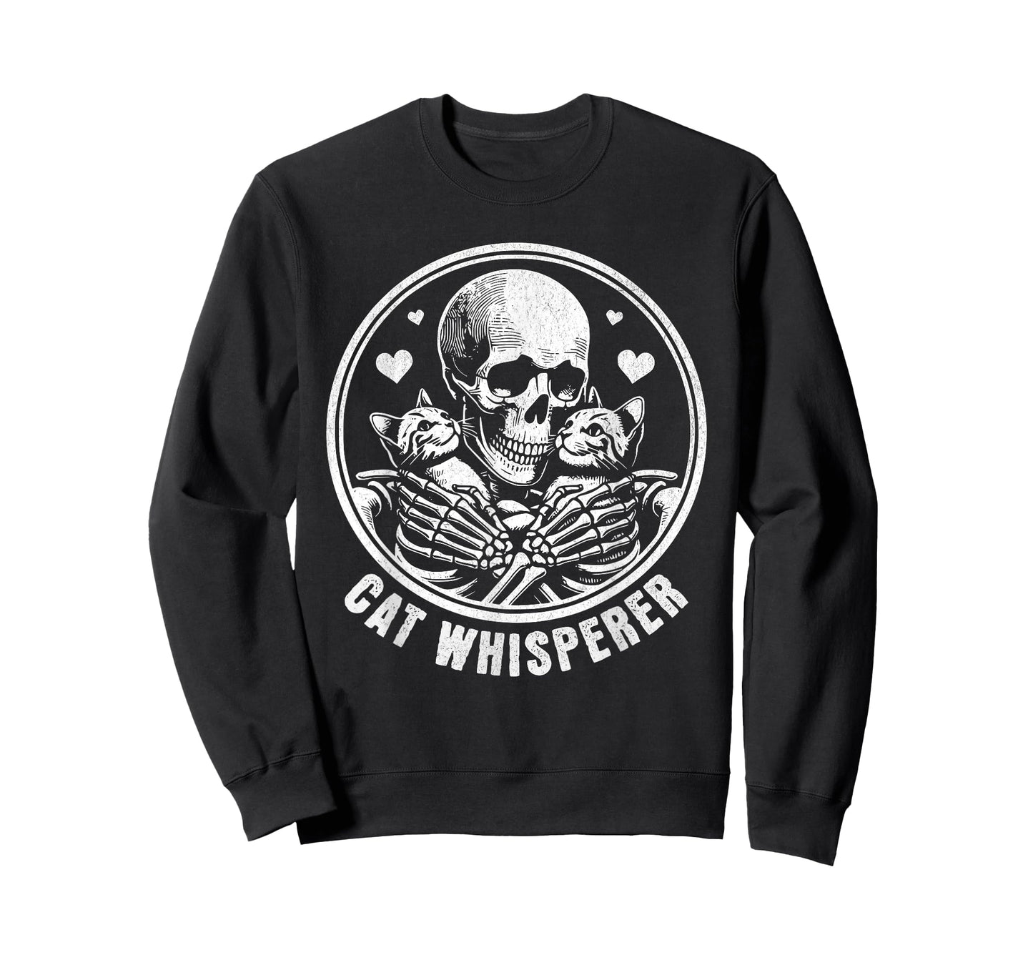 Cat Whisperer Skull Skeleton Cats Lady Cat Dad Funny T-Shirt