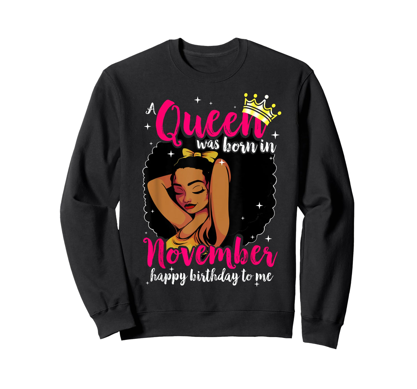 Afro Diva A Queen was Born in November Happy Birthday to Me T-Shirt